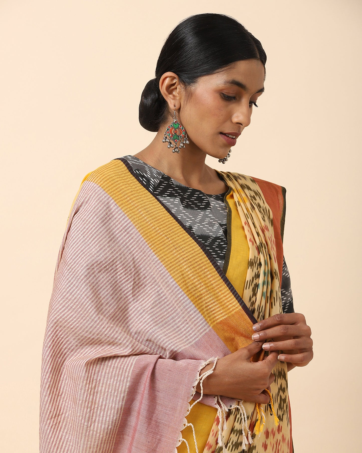 Aashi Warp Ikat Cotton Saree
