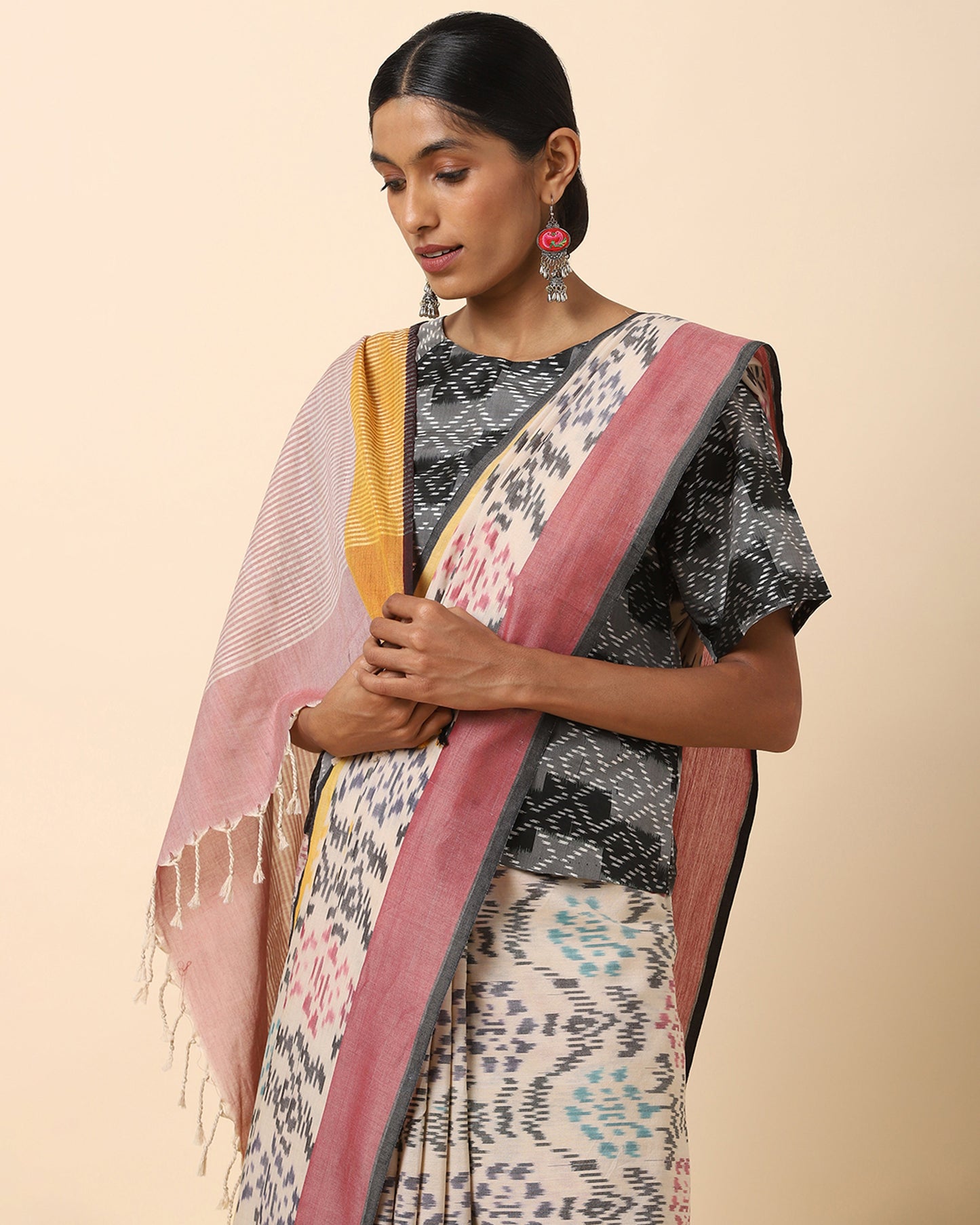 Aashi Warp Ikat Cotton Saree