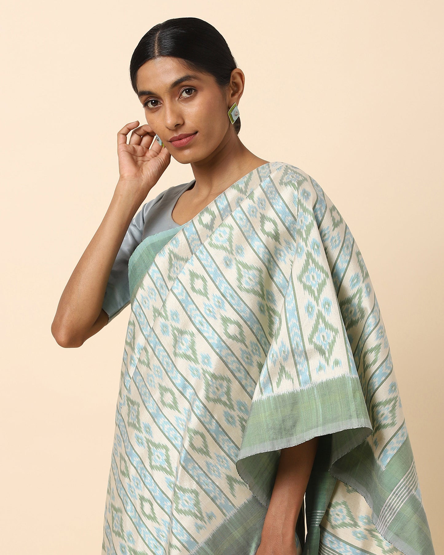 Yaashee Weft Ikat Cotton Silk Saree