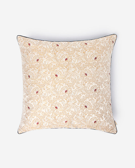 Carnation Satin Brocade Silk Cushion Cover