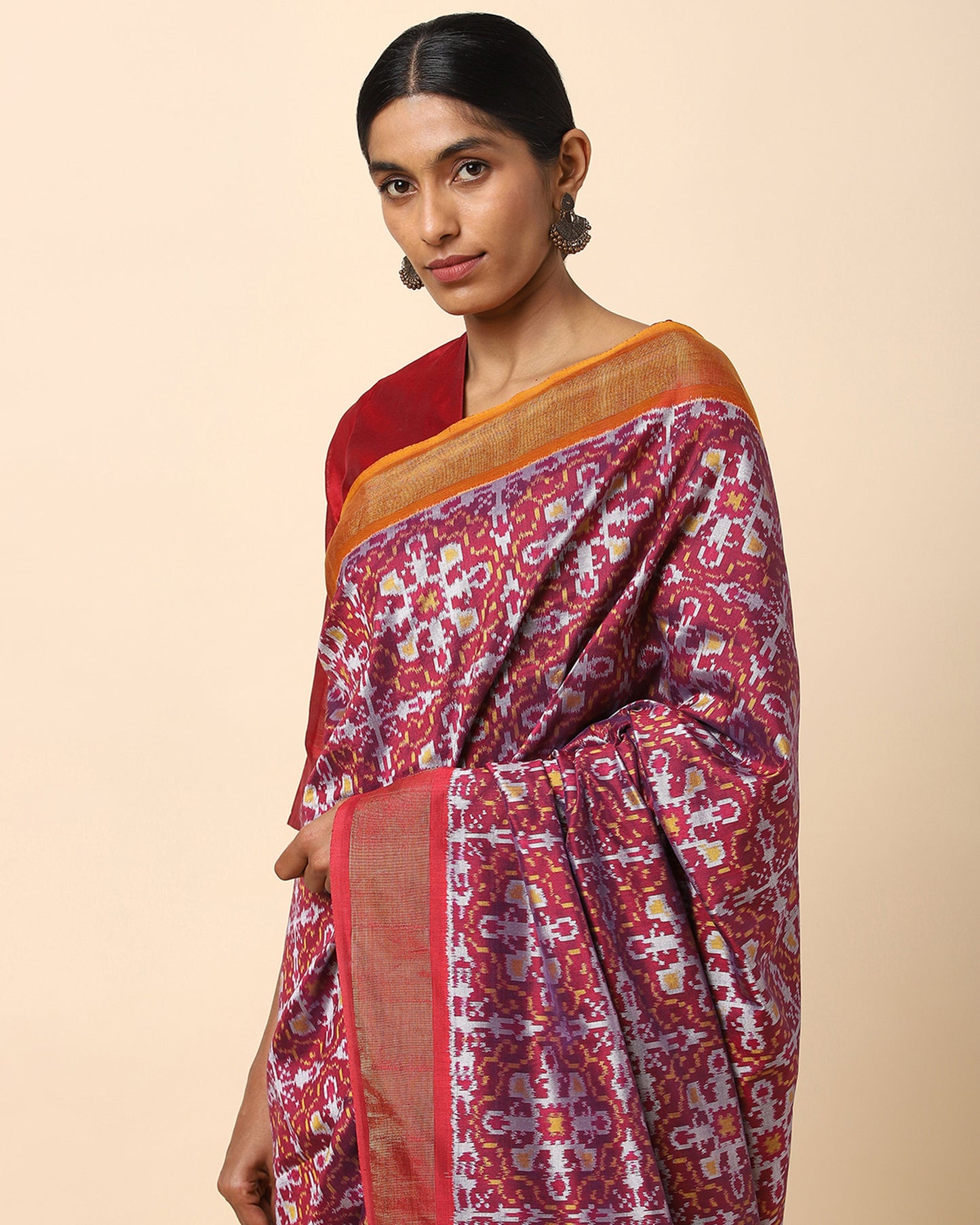 Ahilya Weft Ikat Cotton Silk Saree