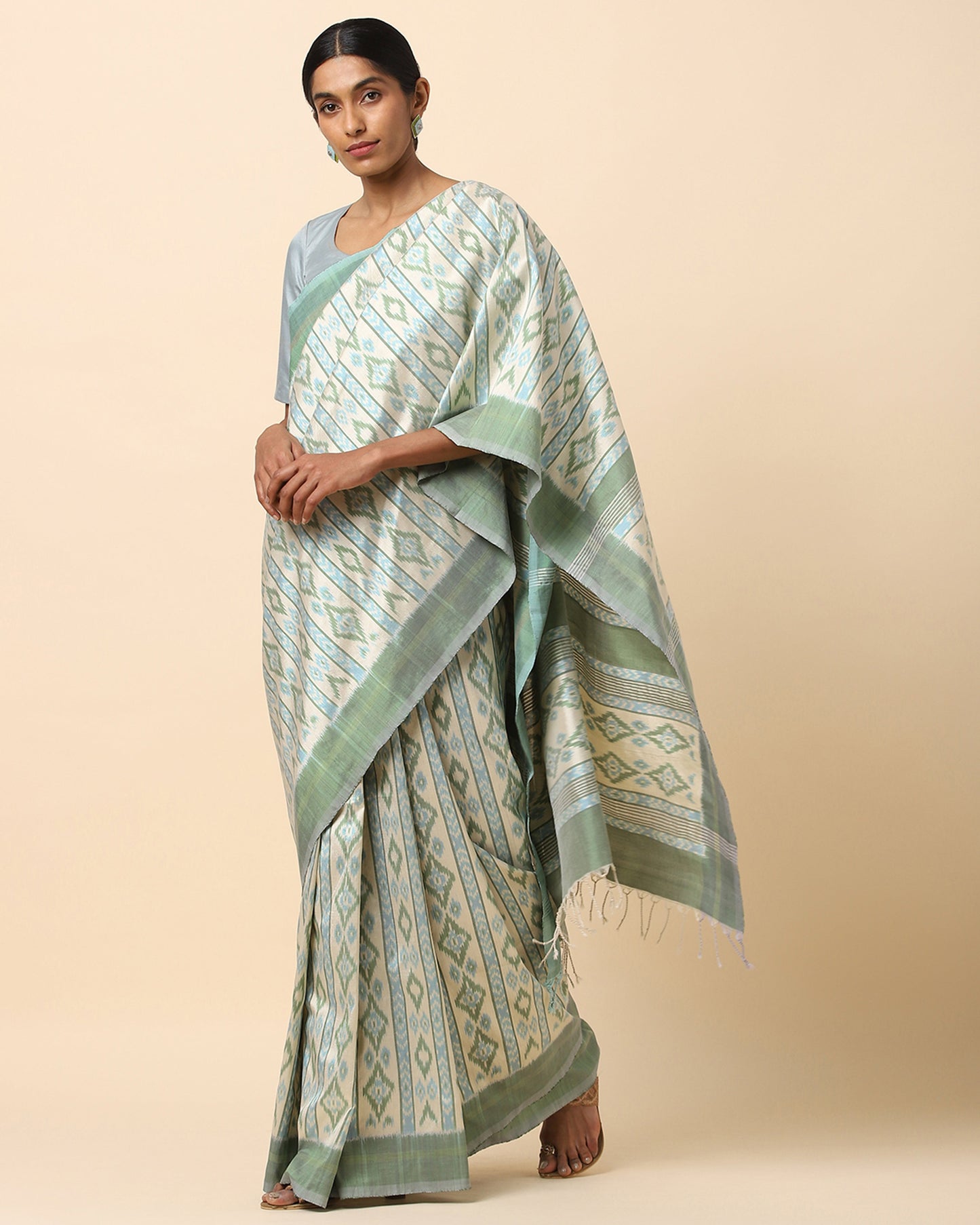 Yaashee Weft Ikat Cotton Silk Saree