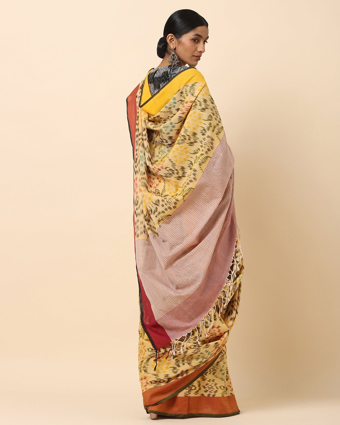 Aashi Warp Ikat Cotton Saree