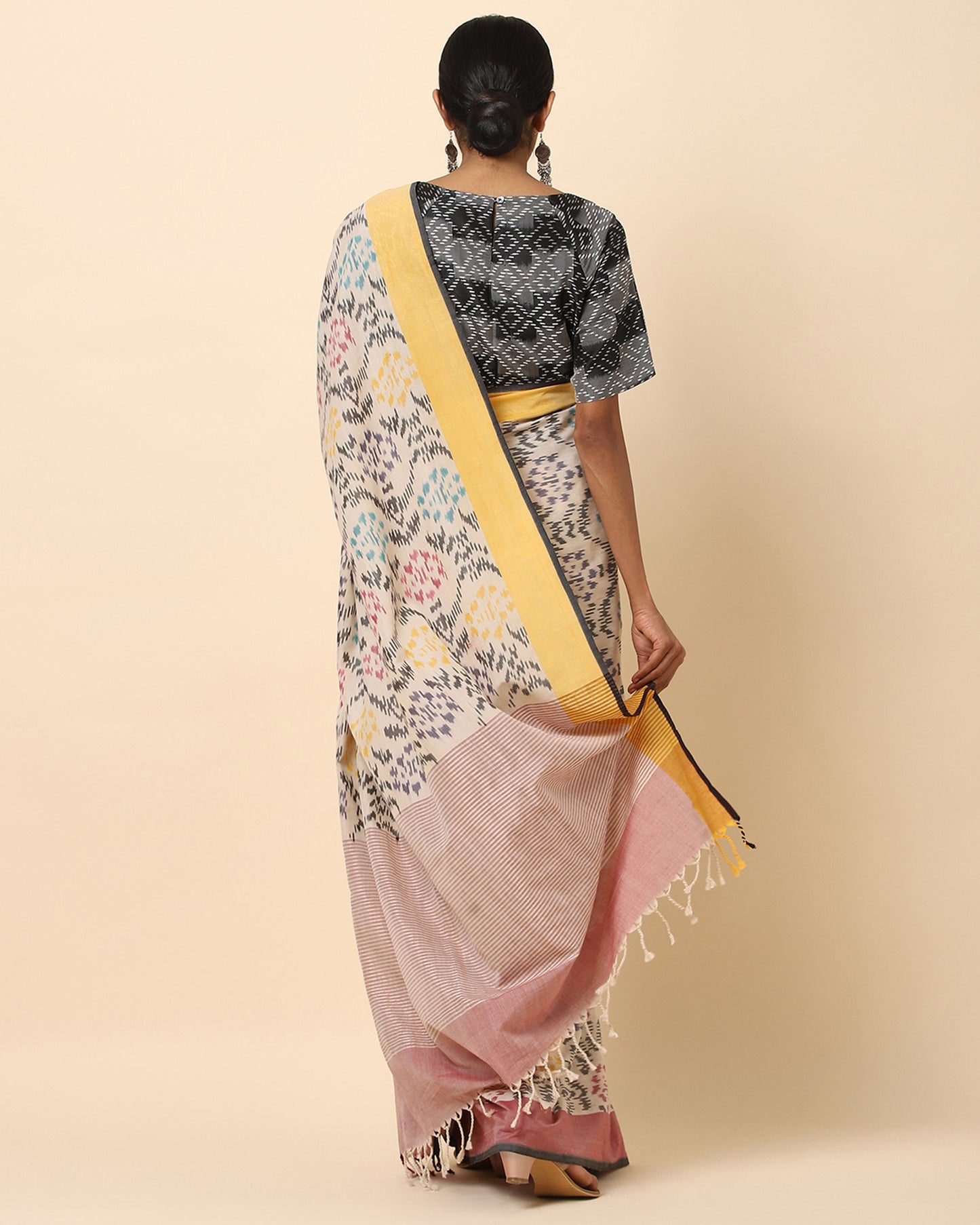 Aashi Warp Ikat Cotton Saree