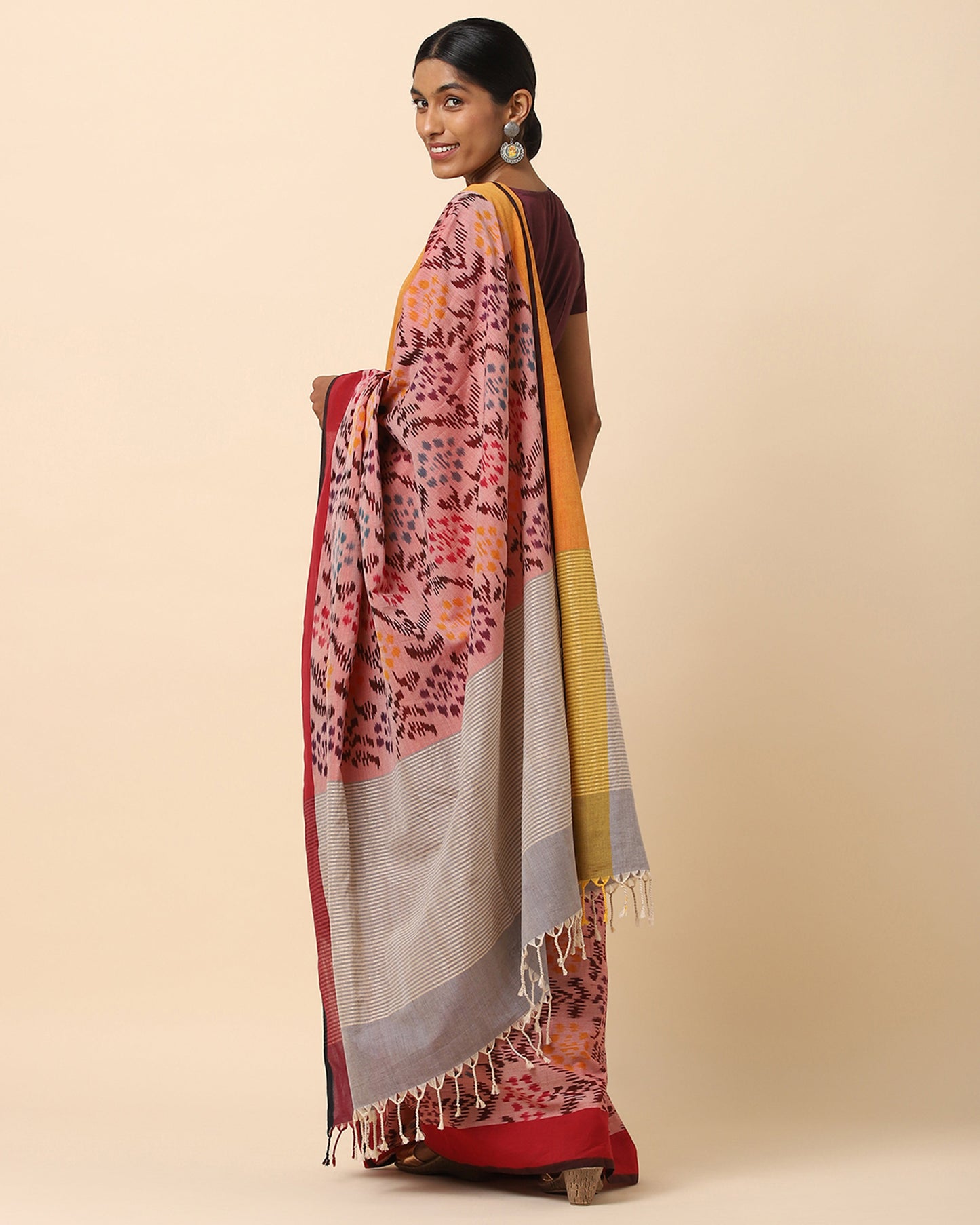 Aashi Warp Ikat Cotton Saree