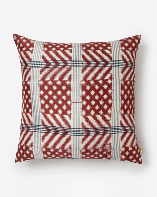 Tartan Double Ikat Silk Cushion Cover