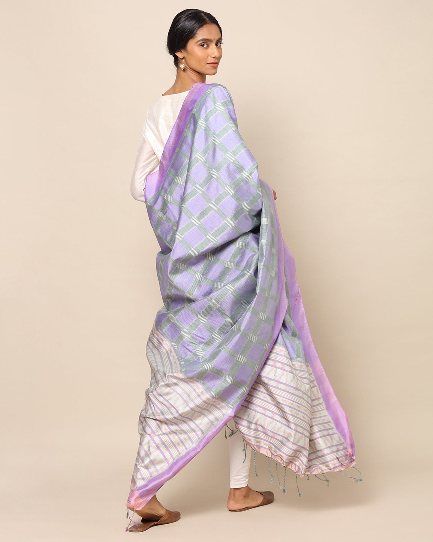 Tilla Weft Ikat Silk Dupatta