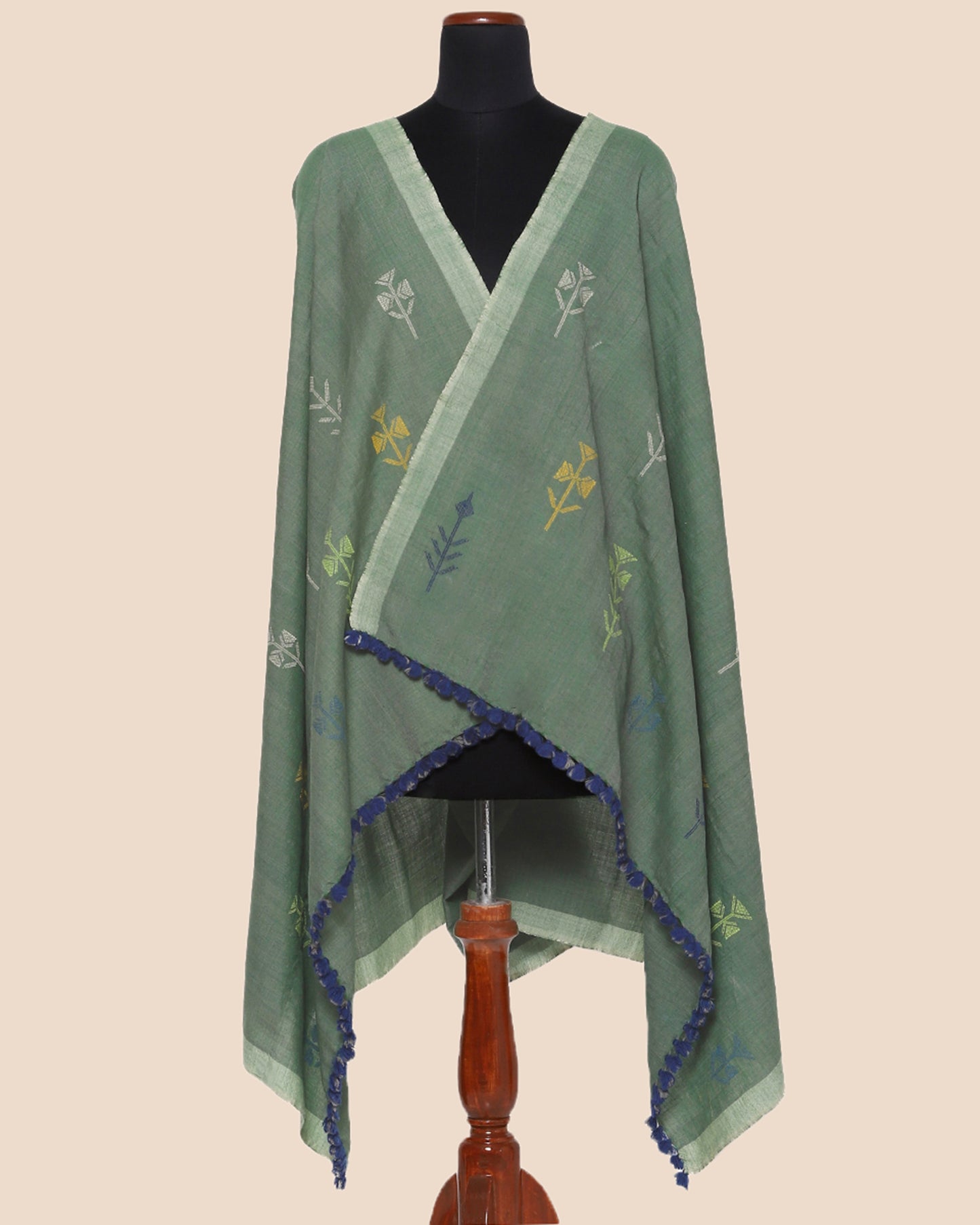 Pala Extra Weft Wool Silk Shawl