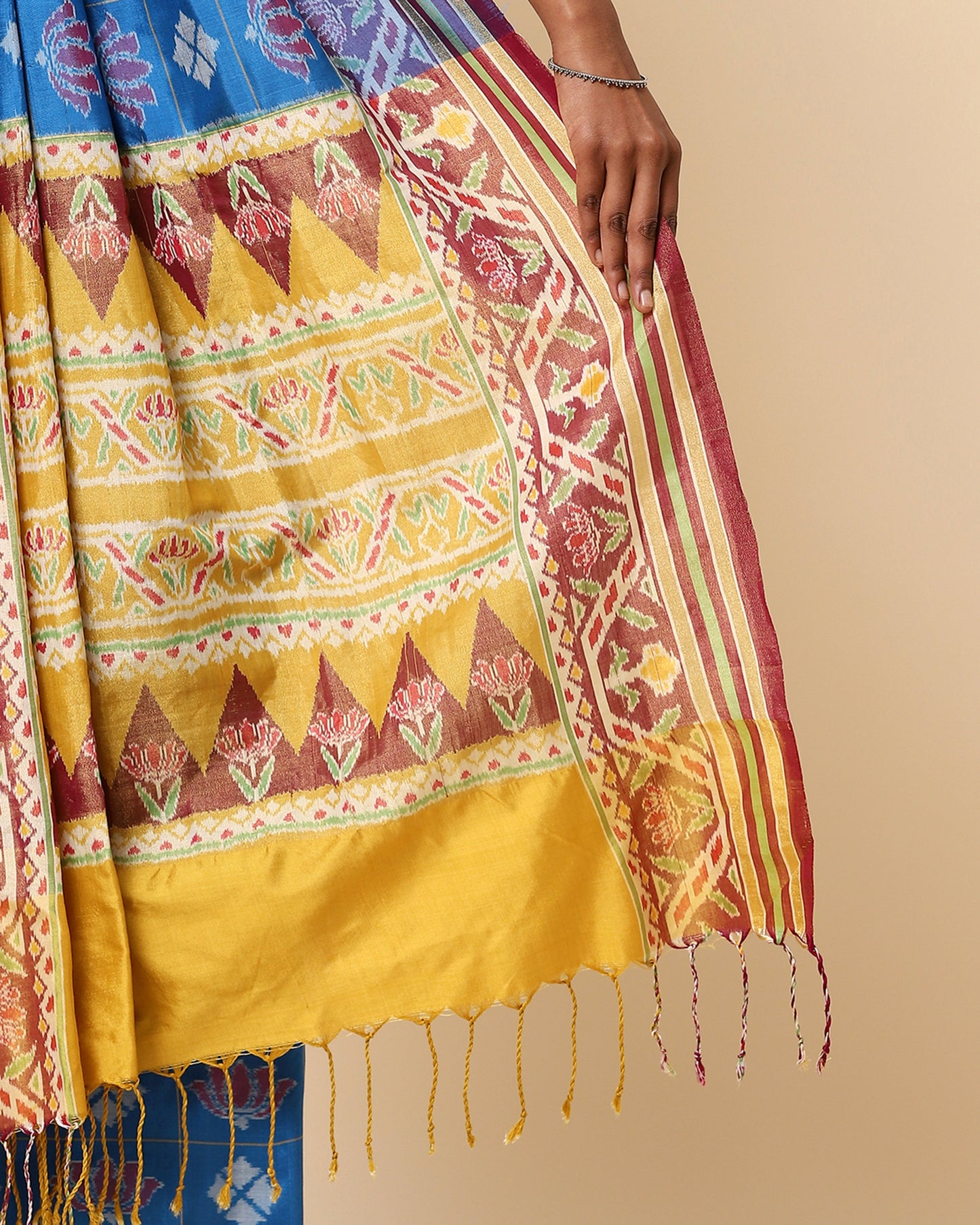 Shubhra Warp Ikat Silk Saree