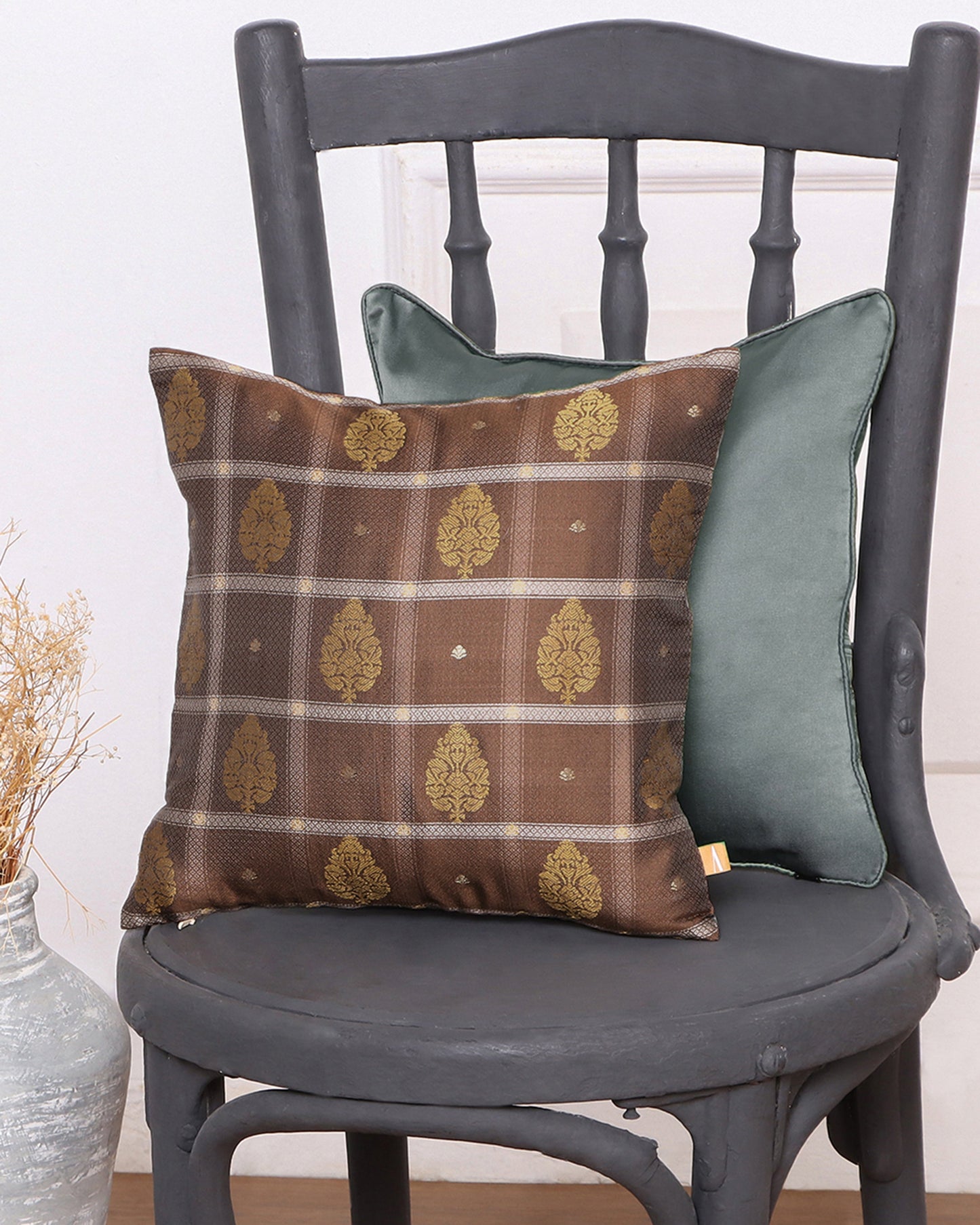 Anant Powdi Silk Cushion Cover