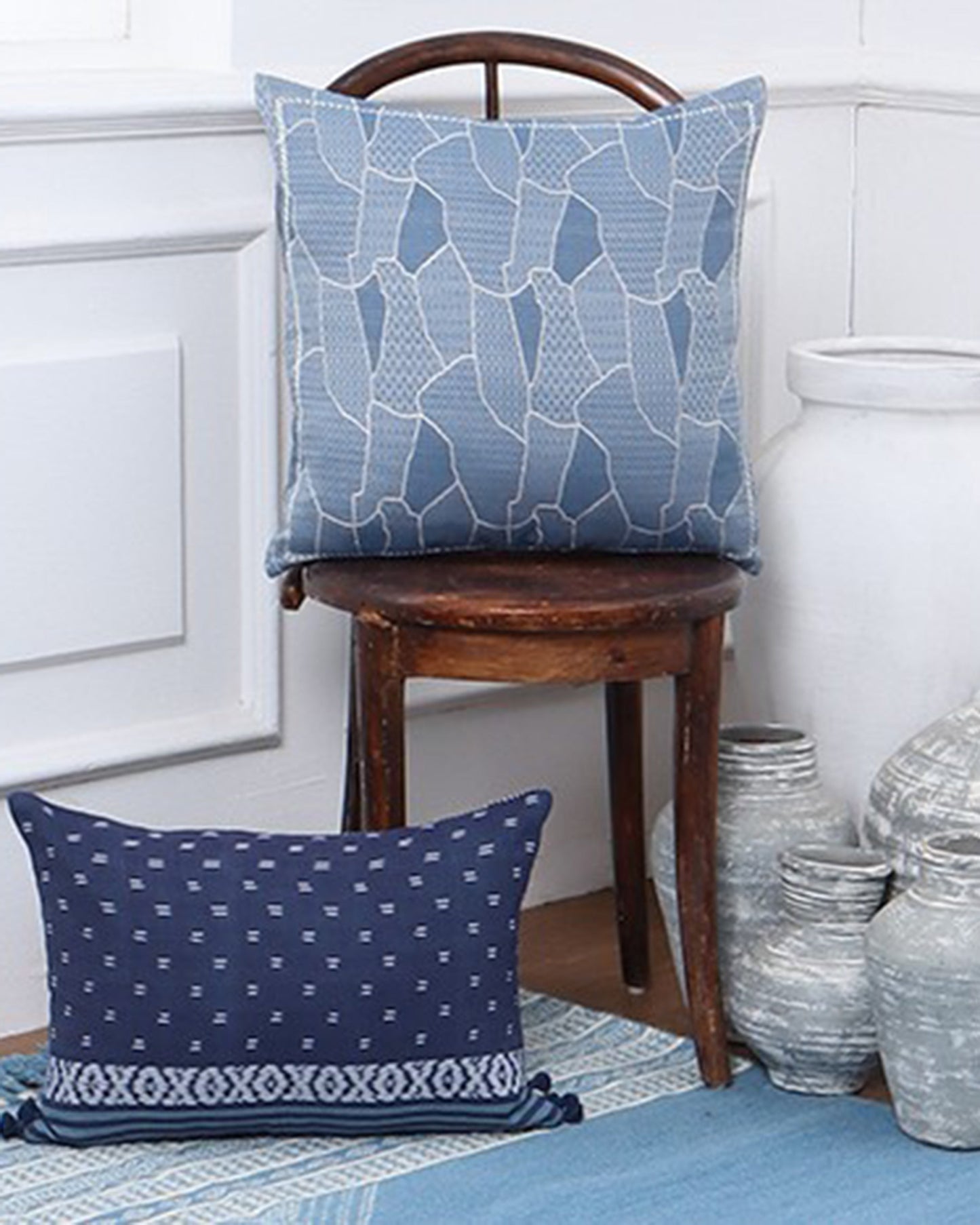 Drishya Weft Ikat Cotton Cushion Cover