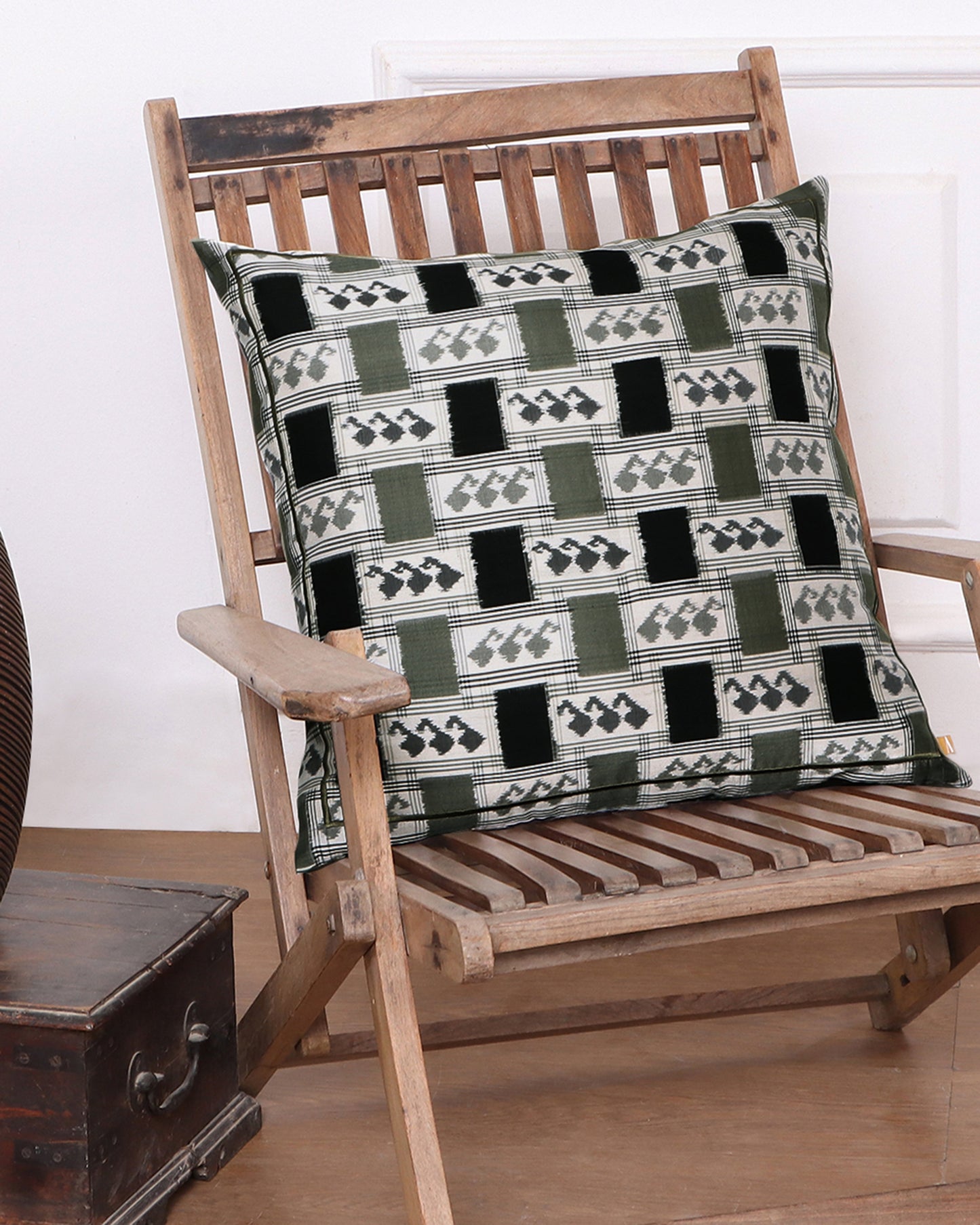 Agni Double Ikat Silk Cushion Cover