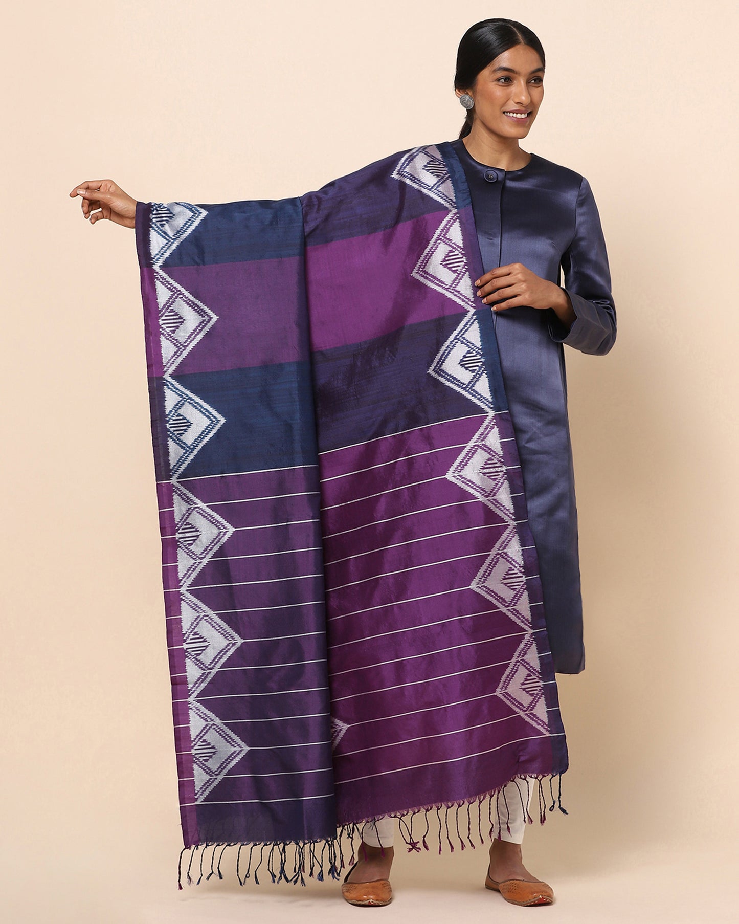 Toran Weft Ikat Silk Dupatta