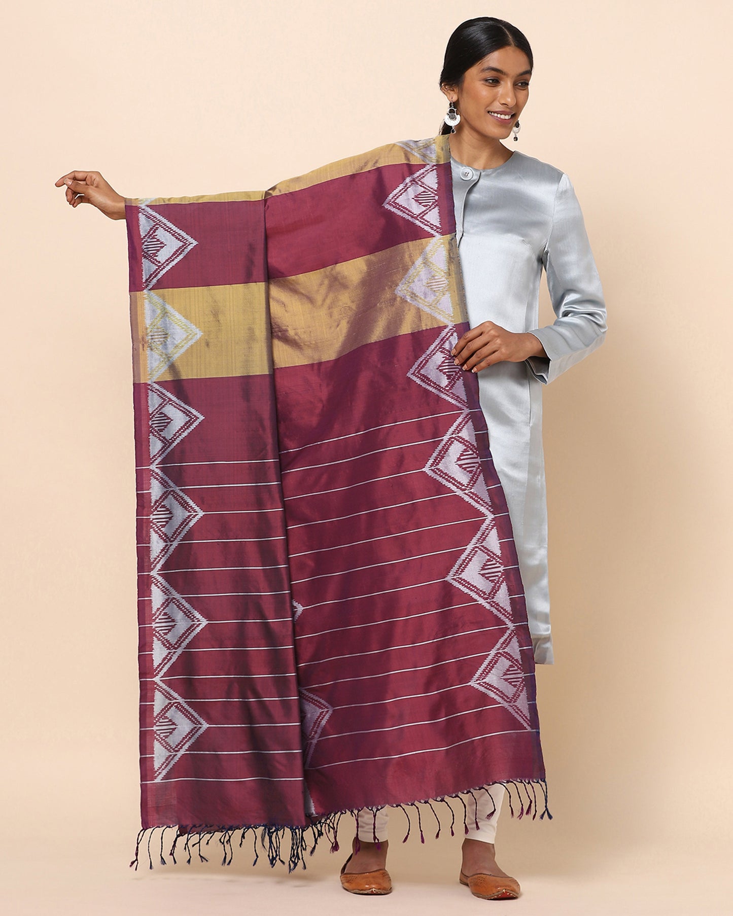 Toran Weft Ikat Silk Dupatta