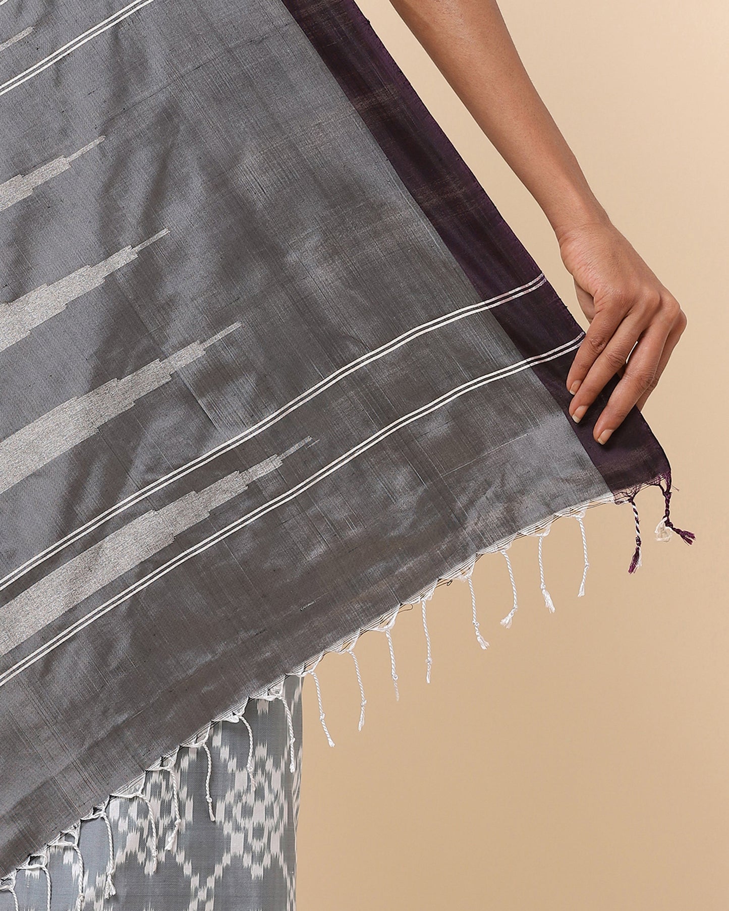 Aayu Weft Ikat Silk Saree