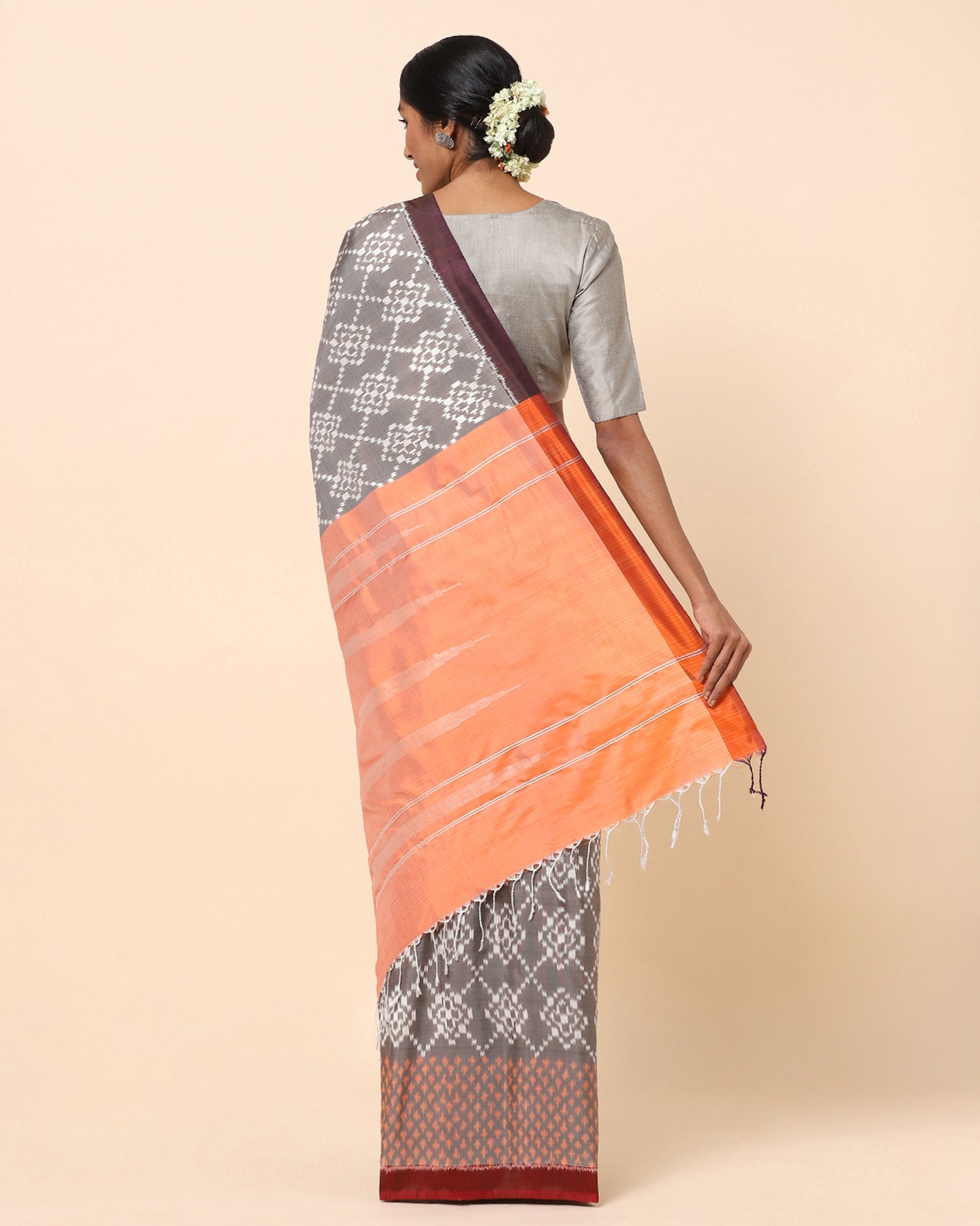 Aayu Weft Ikat Silk Saree