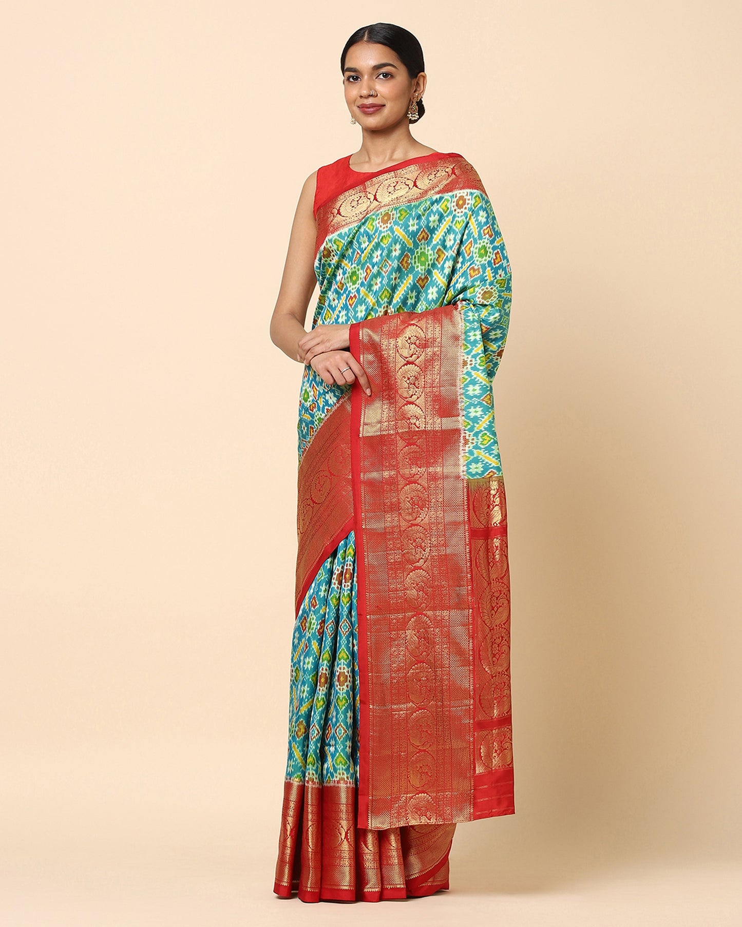 Aabha Weft Ikat Silk Saree