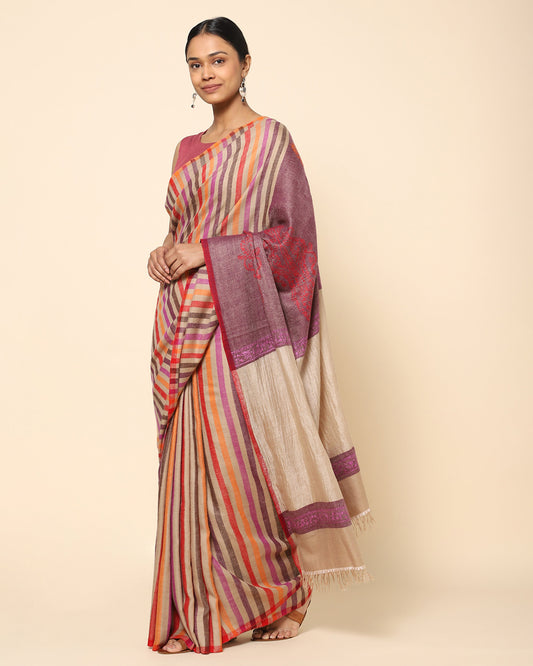 Anouk Sozni Embroidery Pashmina Saree