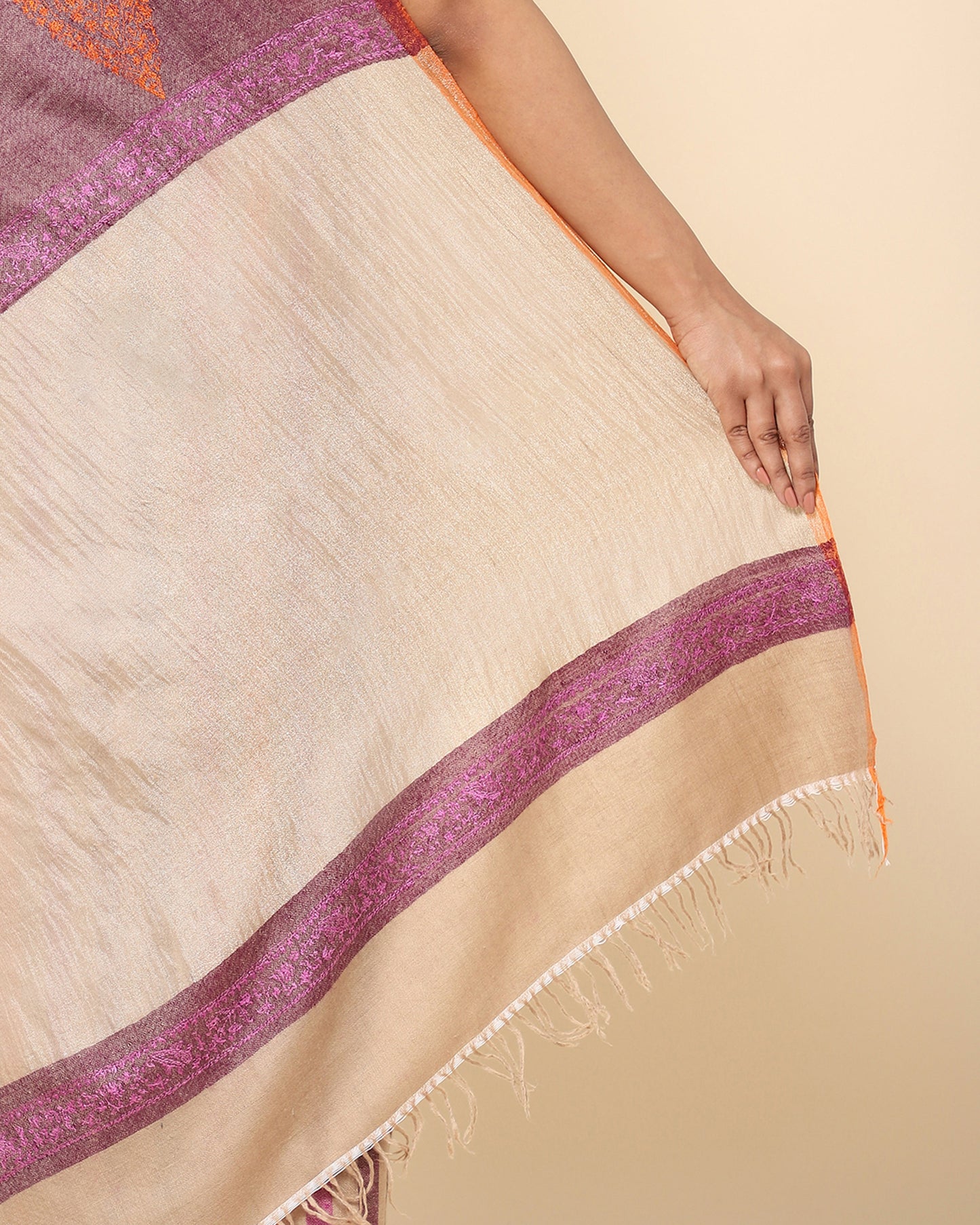 Anouk Sozni Embroidery Pashmina Saree