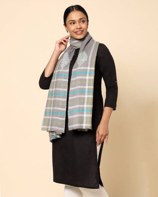 Zinat Sozni Embroidery Pashmina Shawl