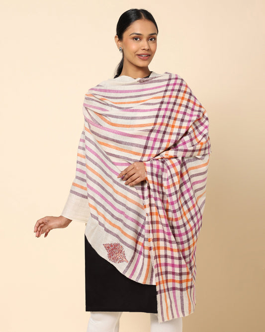 Zinat Sozni Embroidery Pashmina Shawl