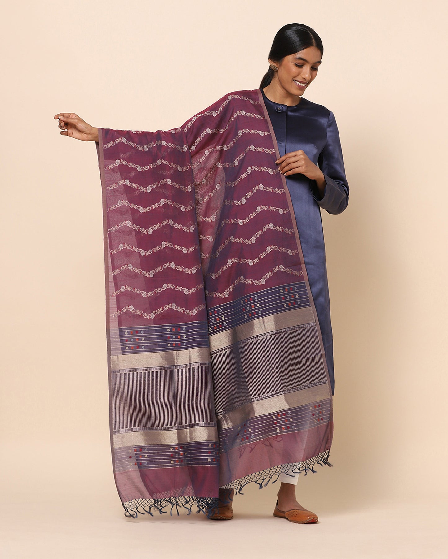 Varsha Kadwa Silk Cotton Dupatta