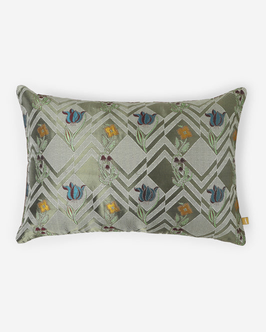 Camellia Satin Brocade Silk Cushion Cover