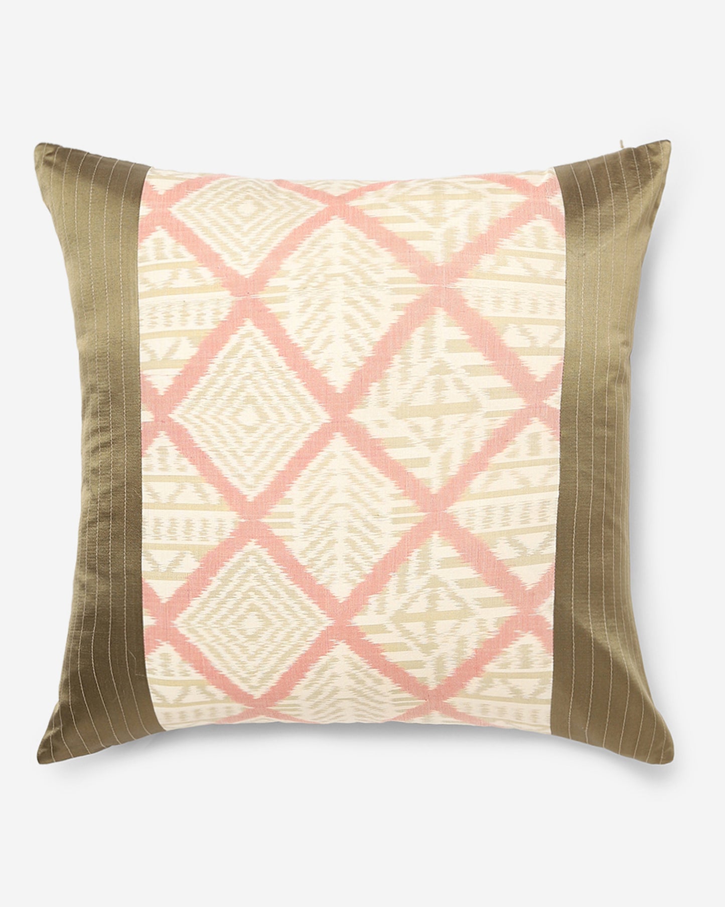 Aza Weft Ikat Cotton Silk Cushion Cover