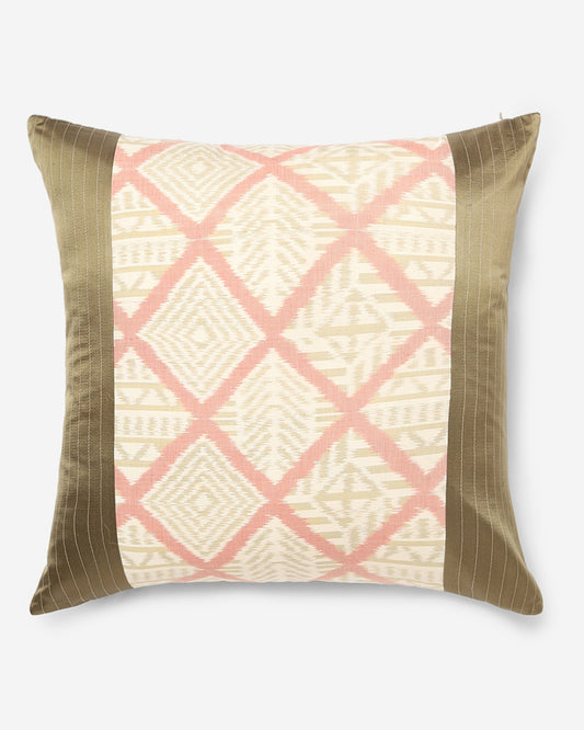 Aza Weft Ikat Cotton Silk Cushion Cover
