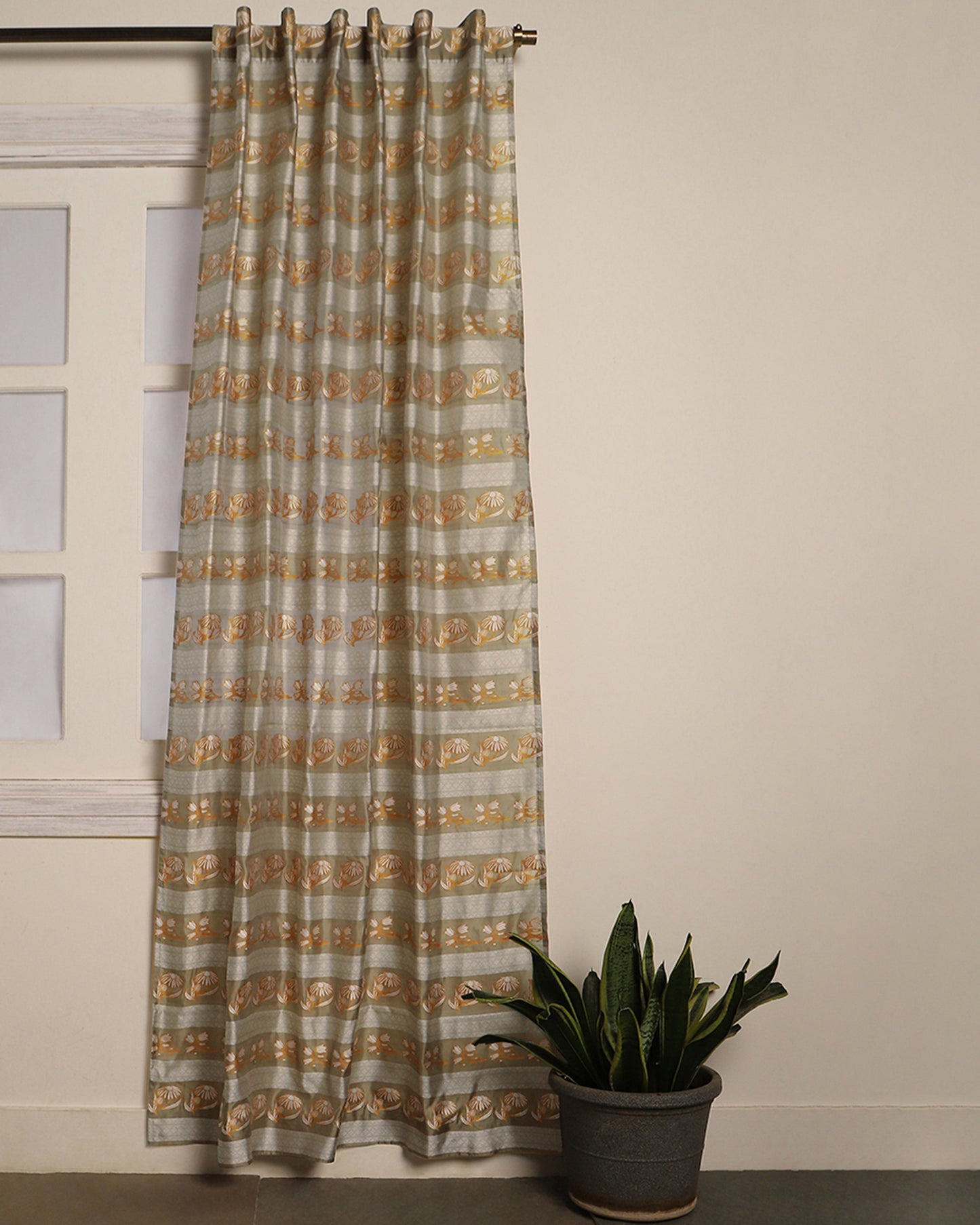 Sunflower Cutwork Silk Curtain