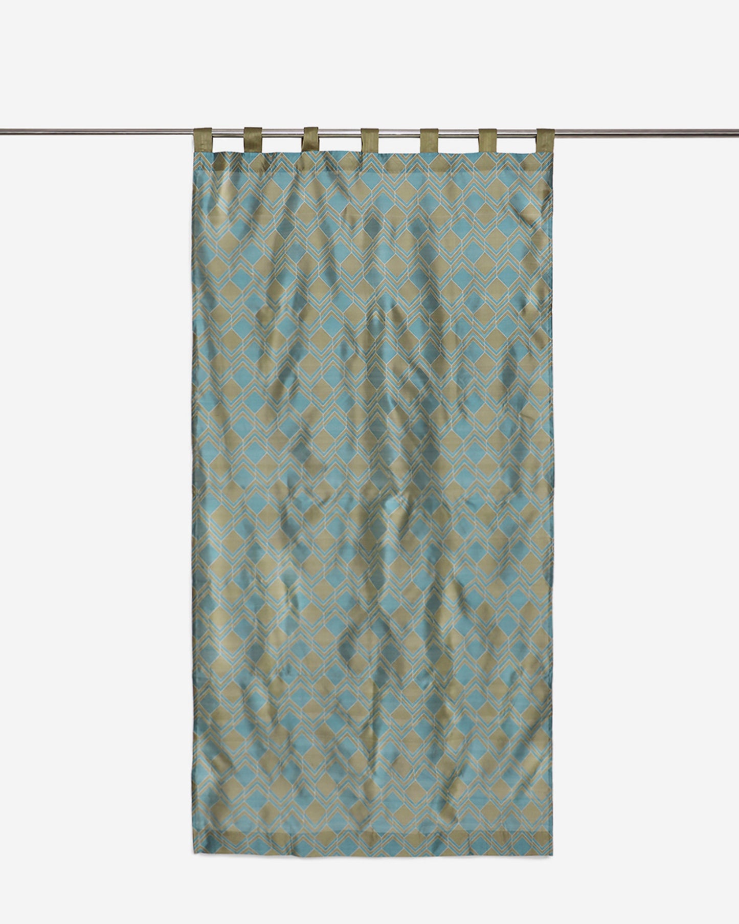 Tiles Cutwork Silk Curtain