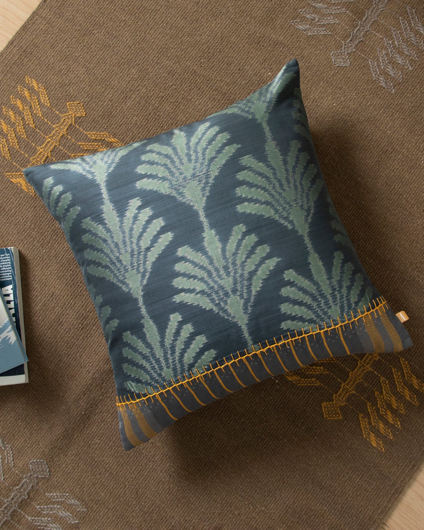 Vasu Weft Ikat Cotton Silk Cushion Cover