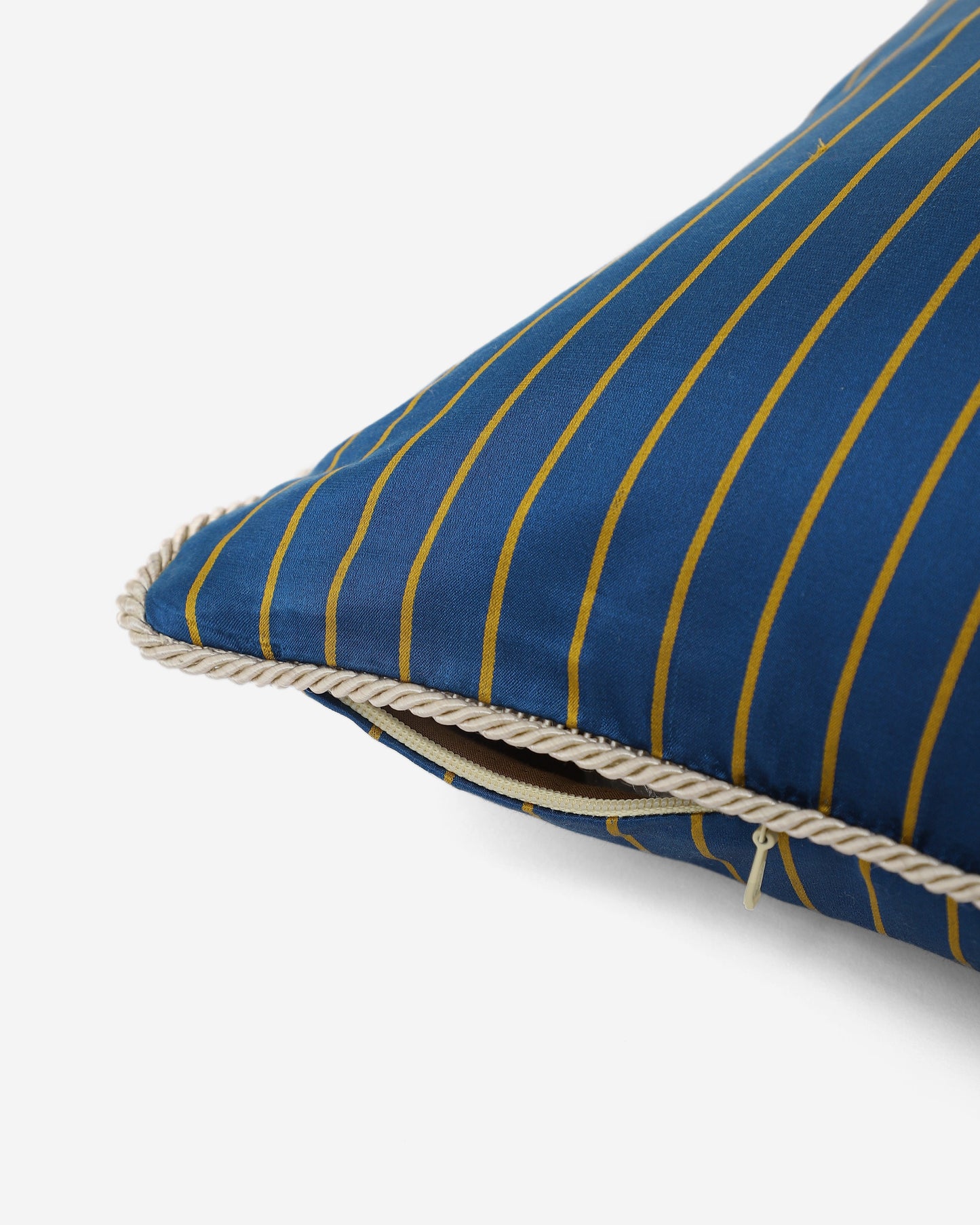 Solid Stripe Satin Cotton Silk Cushion Cover