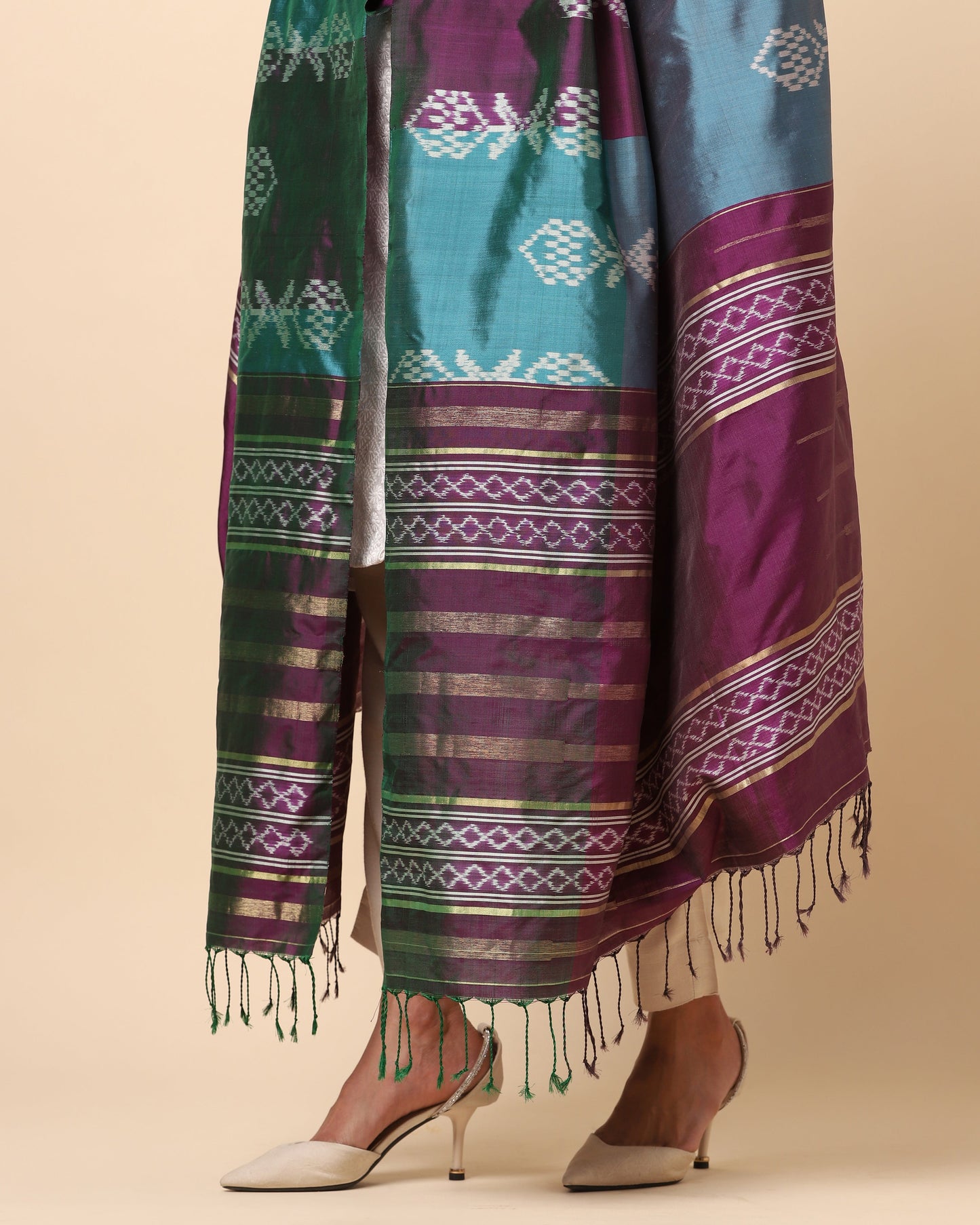 Abhitha Weft Ikat Silk Dupatta