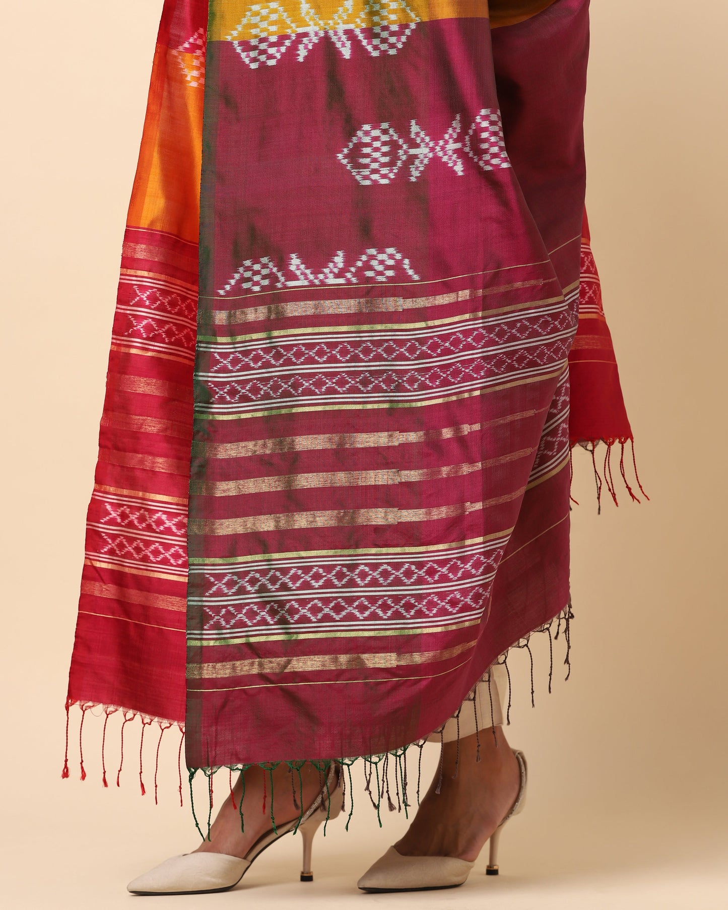 Abhitha Weft Ikat Silk Dupatta
