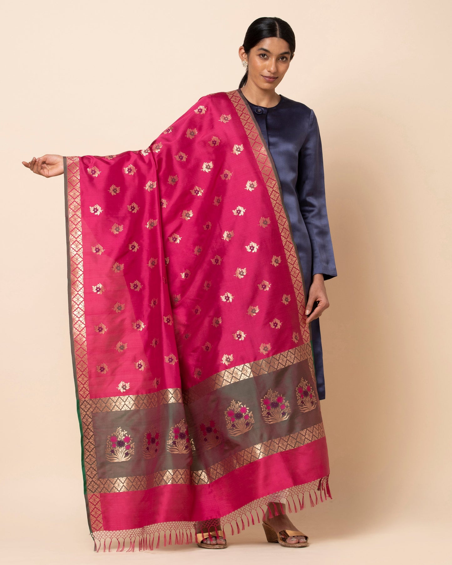 Parijat Cutwork Silk Dupatta