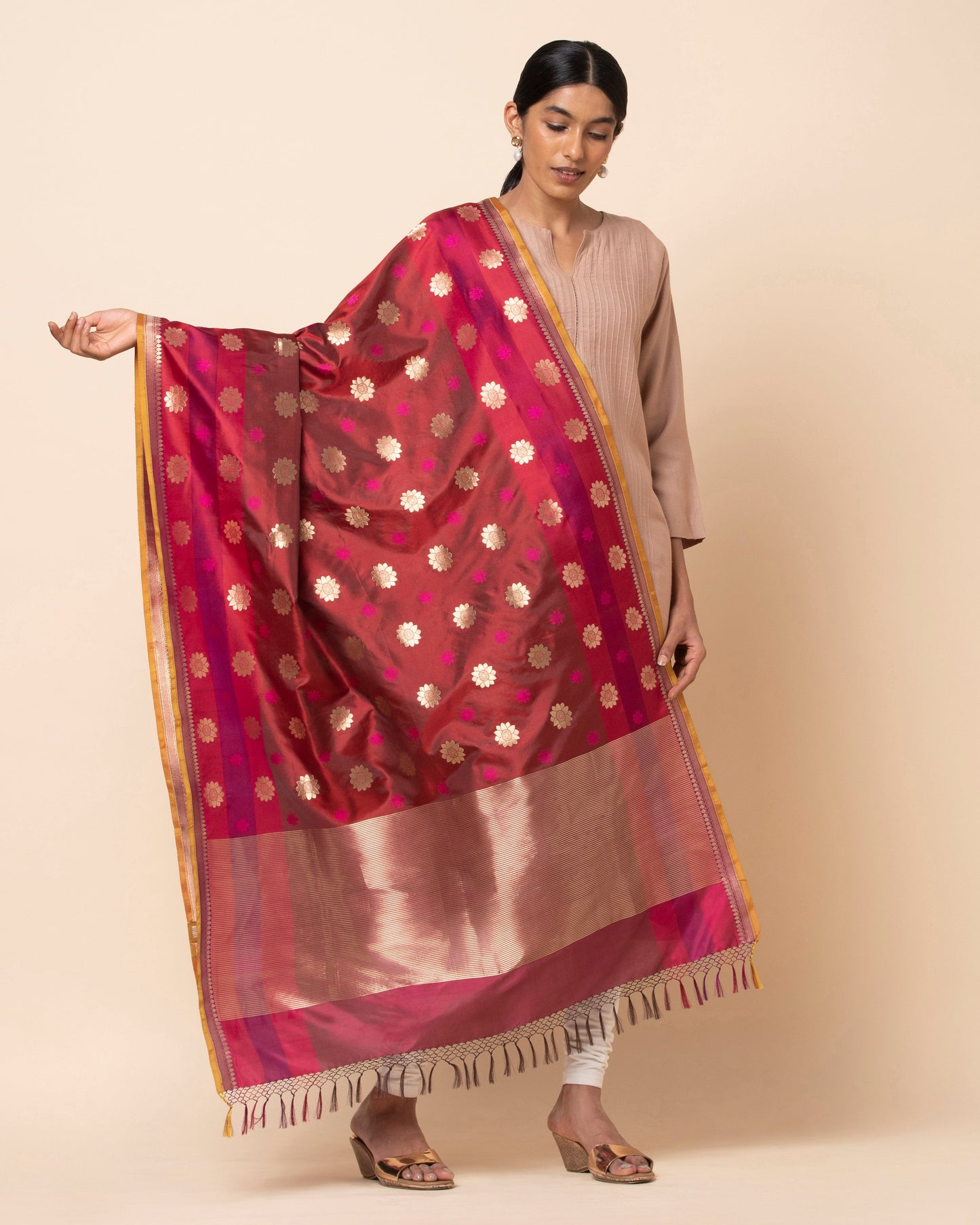 Ambuja Cutwork Silk Dupatta
