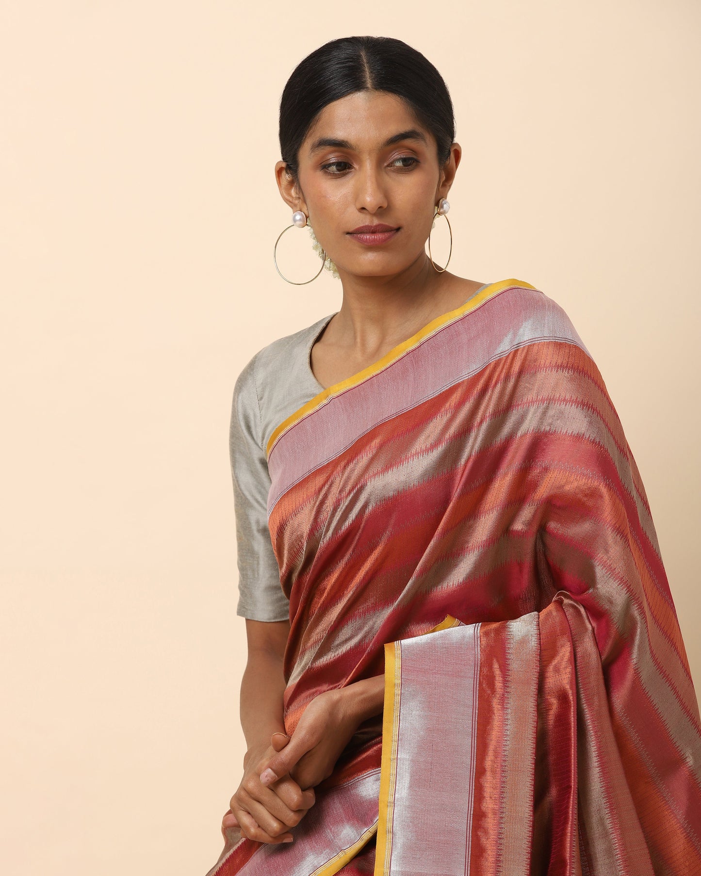 Aurelia Kadwa Silk Saree