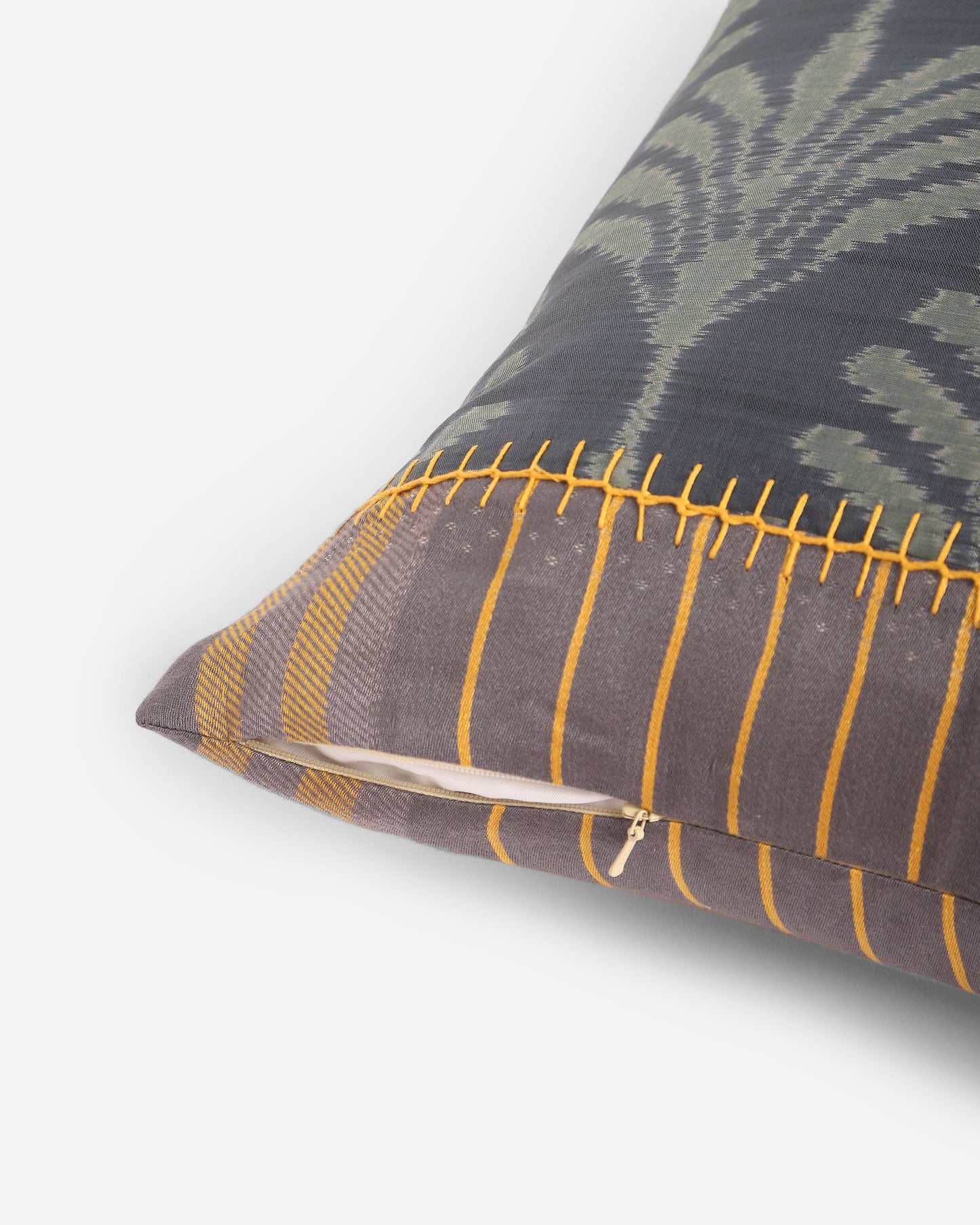 Vasu Weft Ikat Cotton Silk Cushion Cover