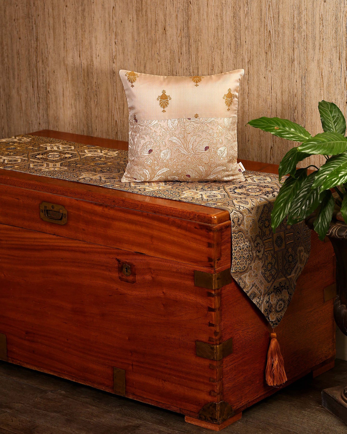 Anancar Satin Brocade Silk Cushion Cover
