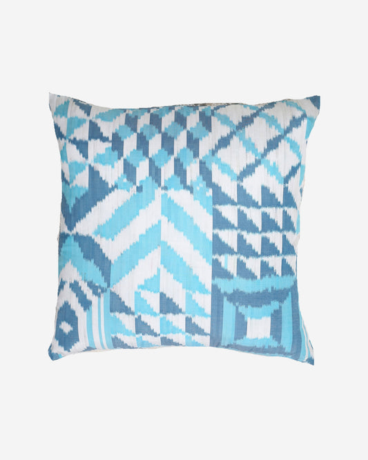 Aeluin Warp Ikat Silk Cotton Cushion Cover