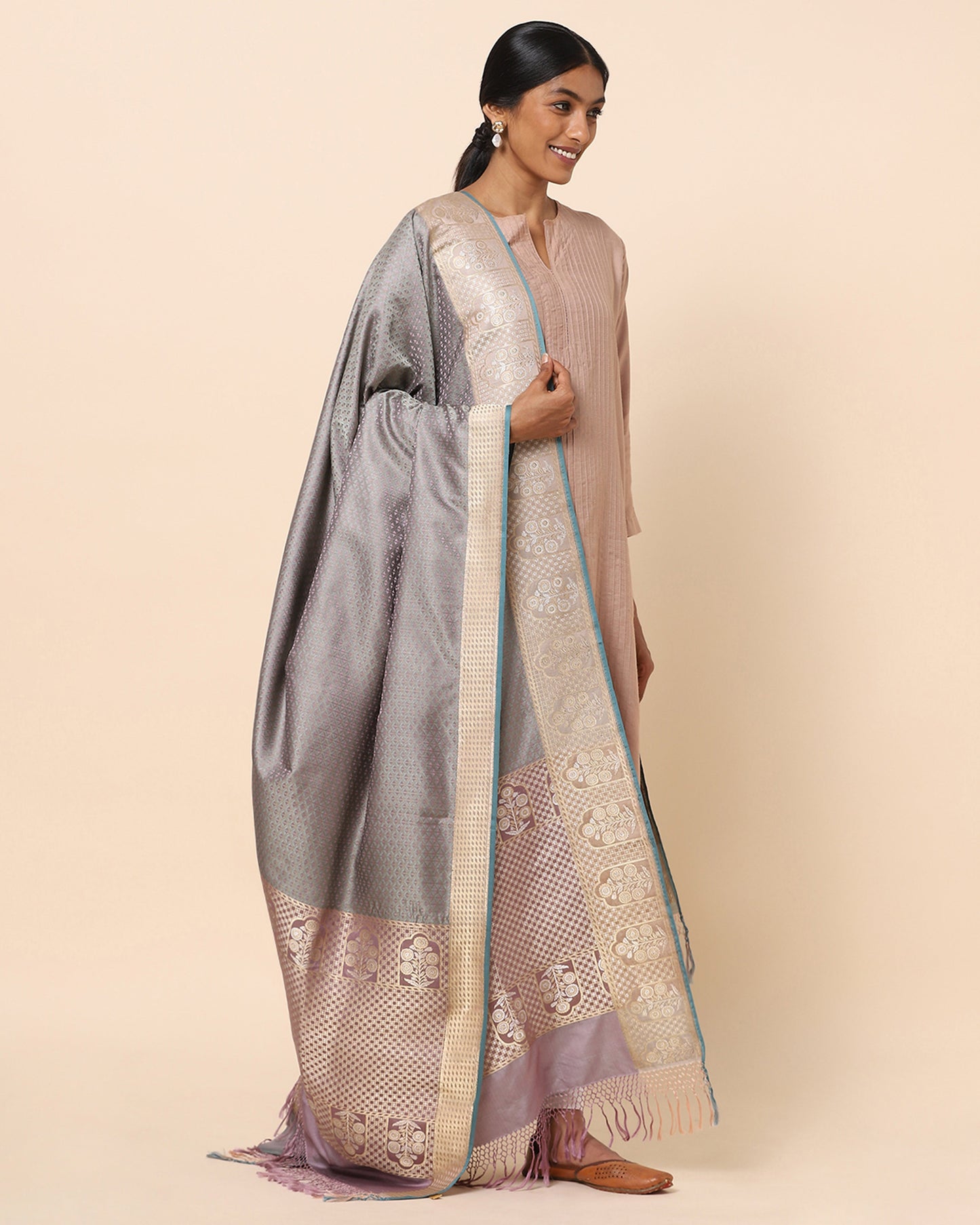 Mihrab Tanchoi and Kadwa Silk Dupatta