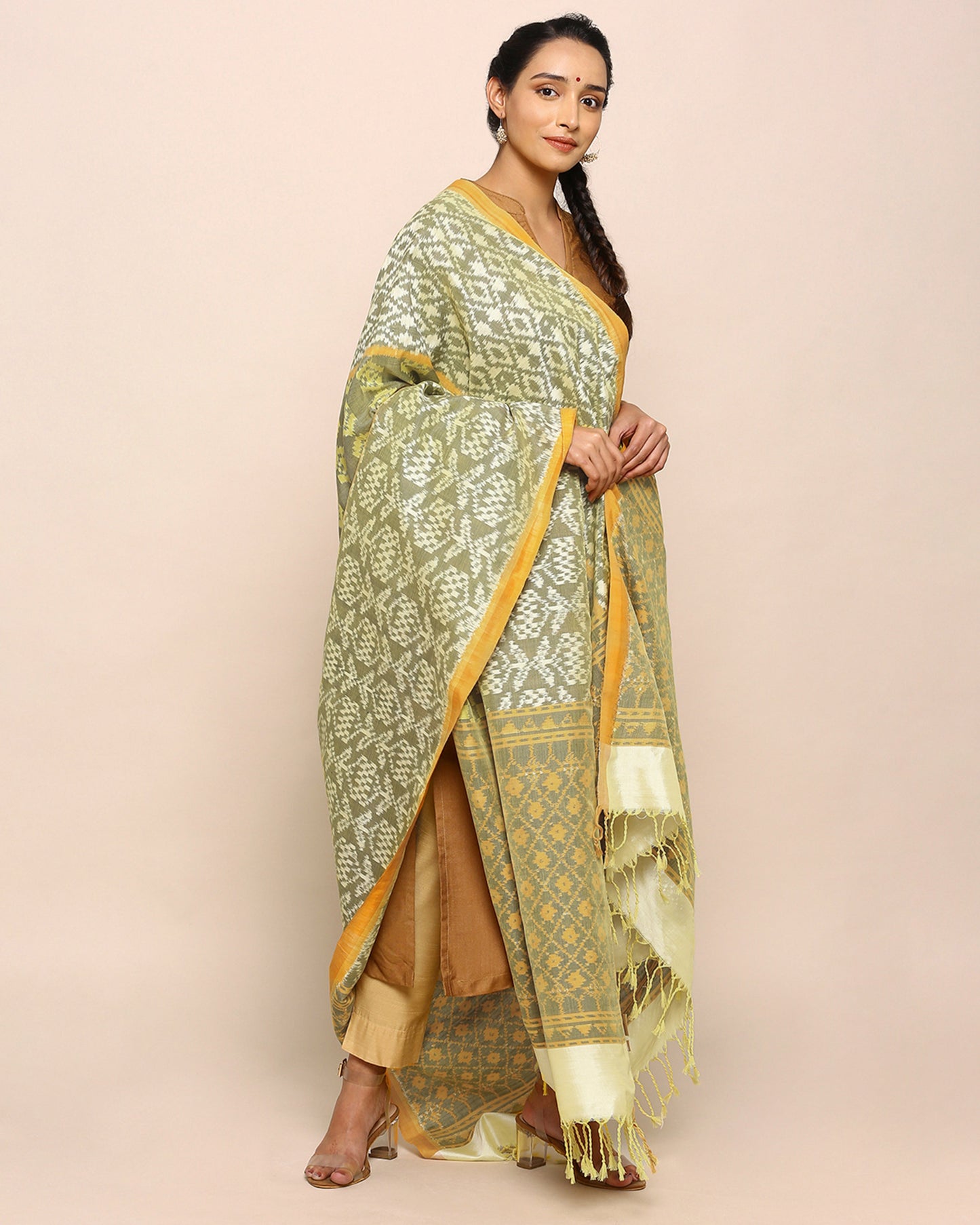 Nala Weft Ikat Cotton Silk Dupatta