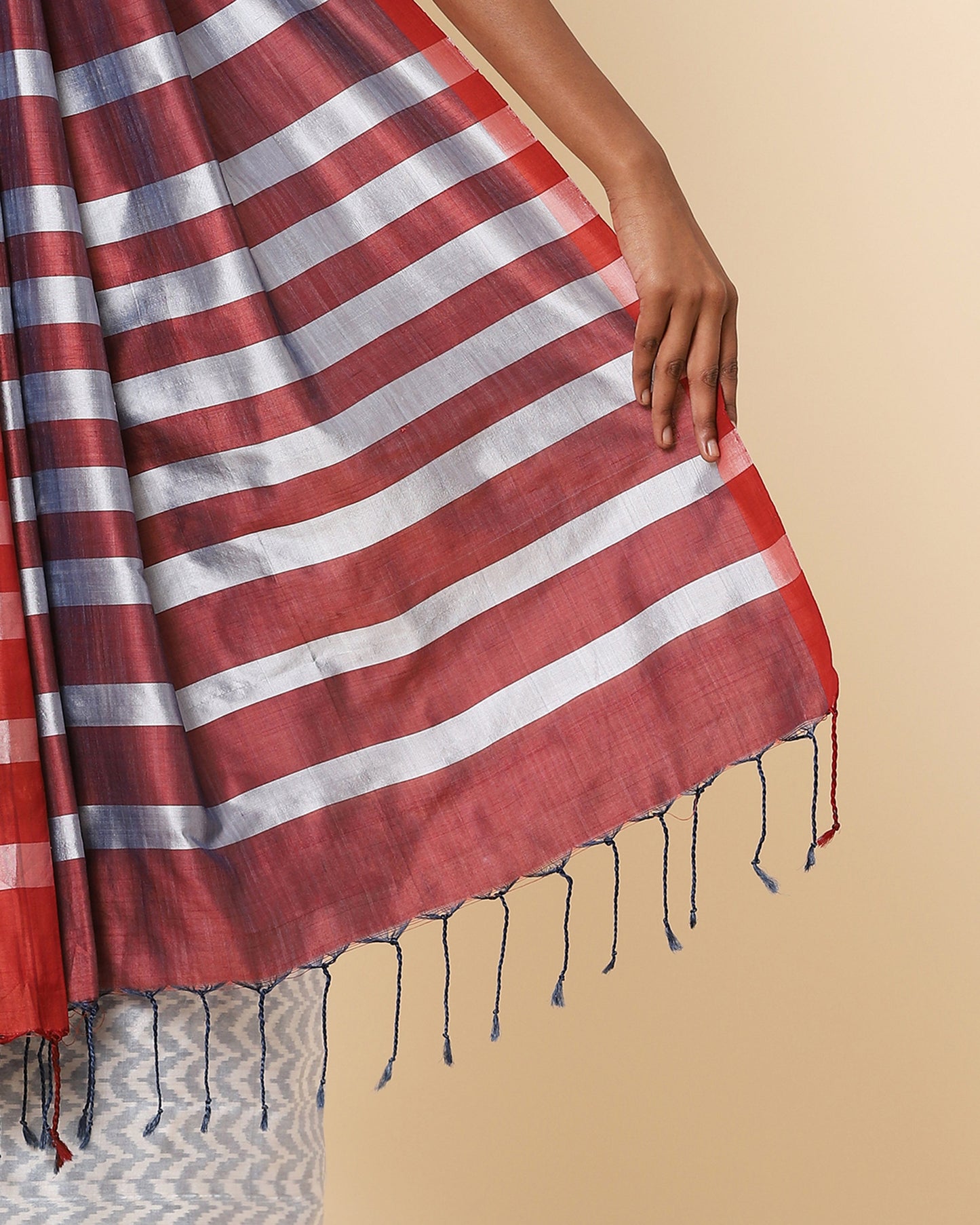 Zircon Warp Ikat Silk Saree