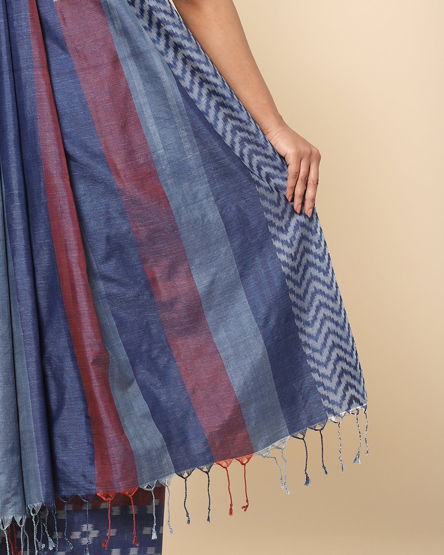 Vardhaman Warp Ikat Silk Saree