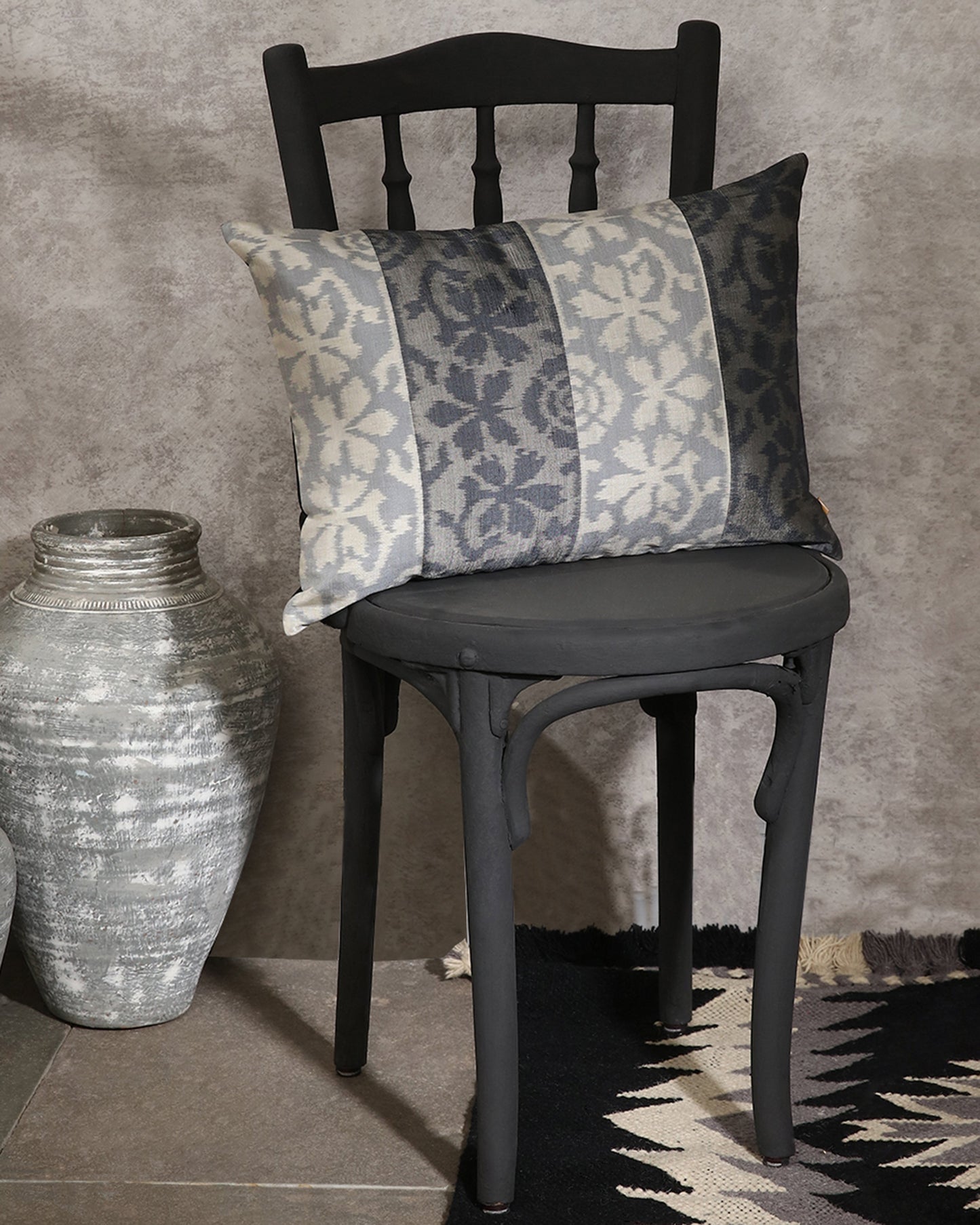 Samaira Weft Ikat Cotton Silk Cushion Cover