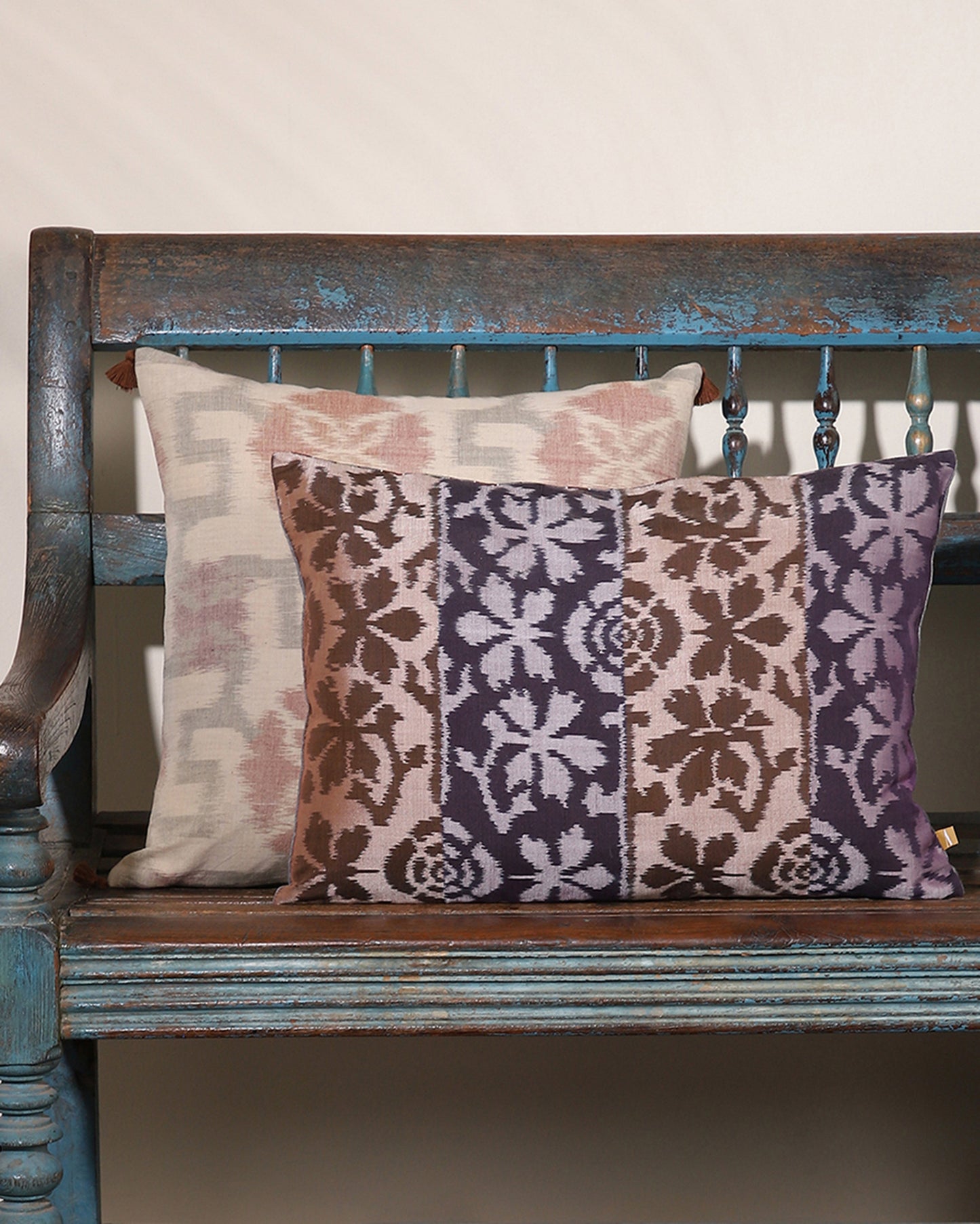 Samaira Weft Ikat Cotton Silk Cushion Cover