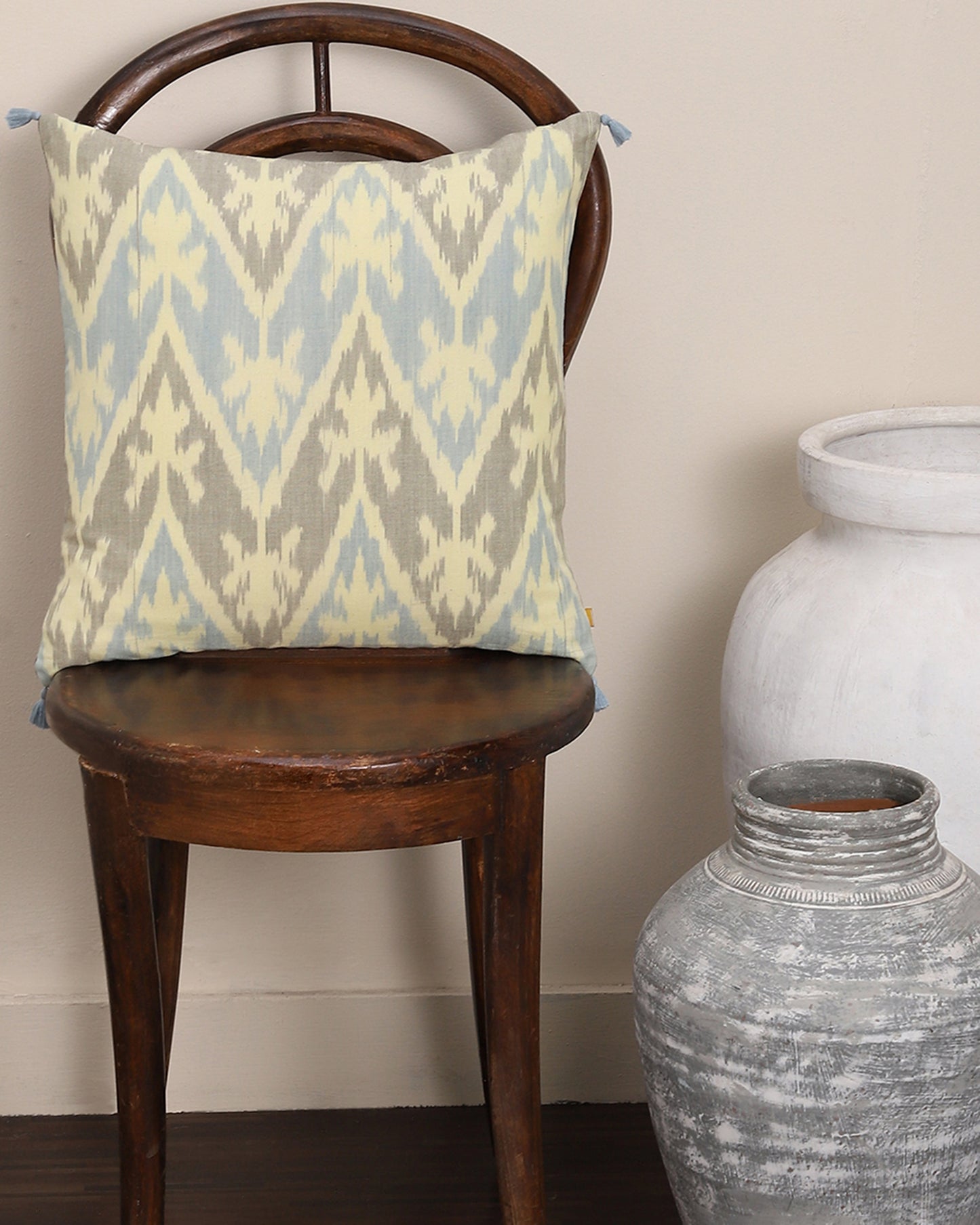 Yolanda Warp Ikat Cotton Cushion Cover