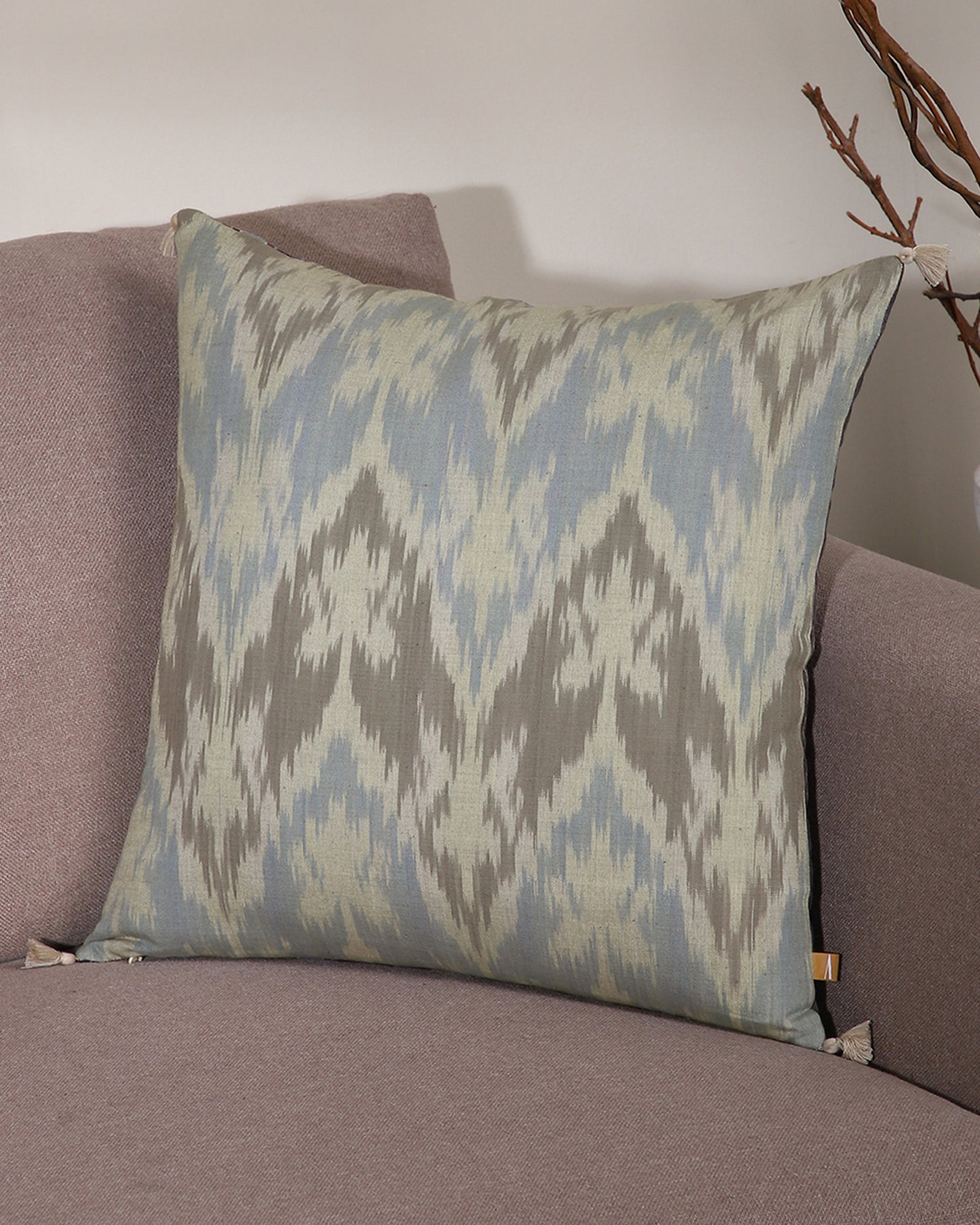 Yolanda Warp Ikat Cotton Cushion Cover
