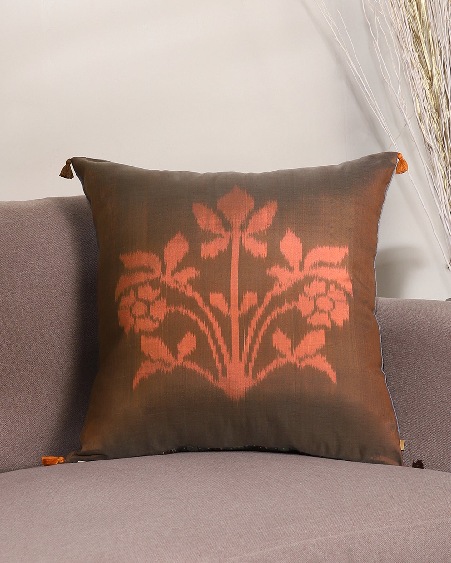 Vanessa Weft Ikat Cotton Silk Cushion Cover